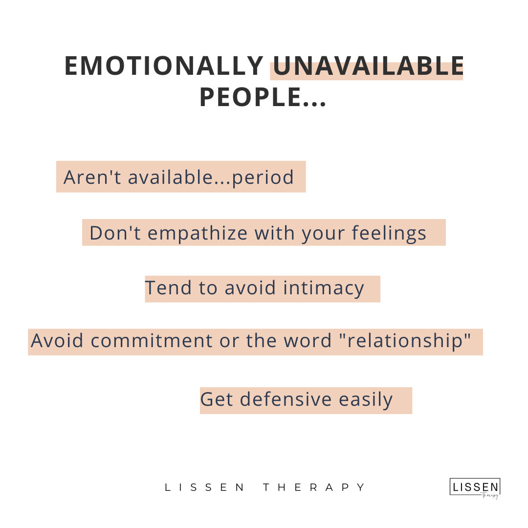 Being emotionally unavailable may look different depending on the situation, but the common theme is that dealing with emotions is a challenge.​​​​​​​​
.​​​​​​​​
Notice how people respond to your emotional needs. It may be a sign that they are emotio