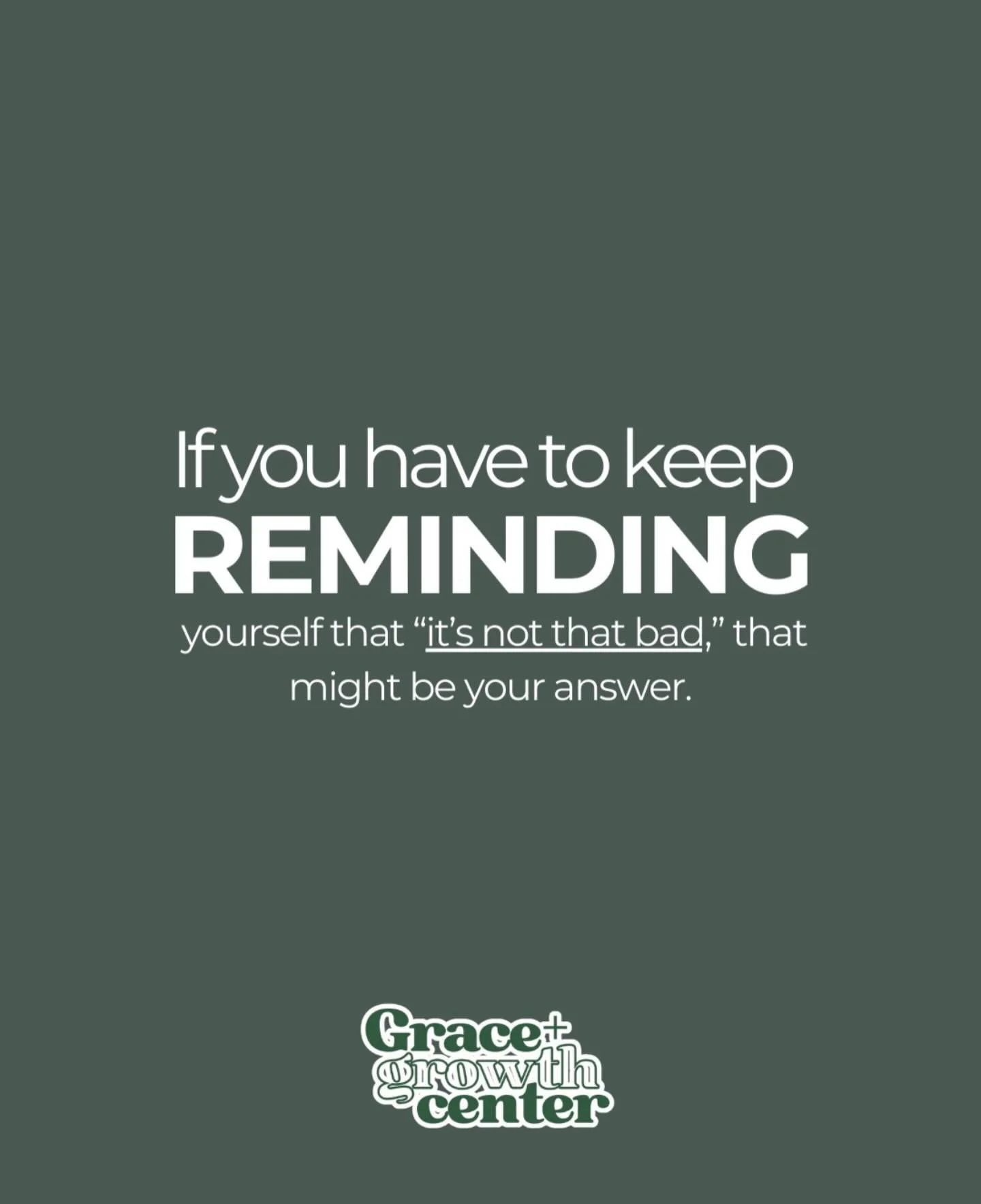 Listen, we spend so much time trying to convince ourselves that &ldquo;it&rsquo;s not that bad&rdquo; that we forget to listen to the quiet voice inside us that already knows the truth.

If you find yourself constantly reminding yourself it&rsquo;s f