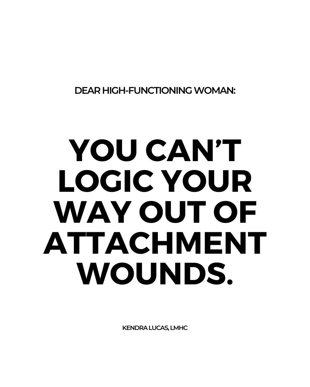 You can understand it. Analyze it. Make charts. But your nervous system doesn&rsquo;t care. Logic can&rsquo;t soothe insecurity, fear, or past abandonment. Regulation does.

Stop trying to reason with your feelings. Logic can&rsquo;t fix trauma. 

Fo