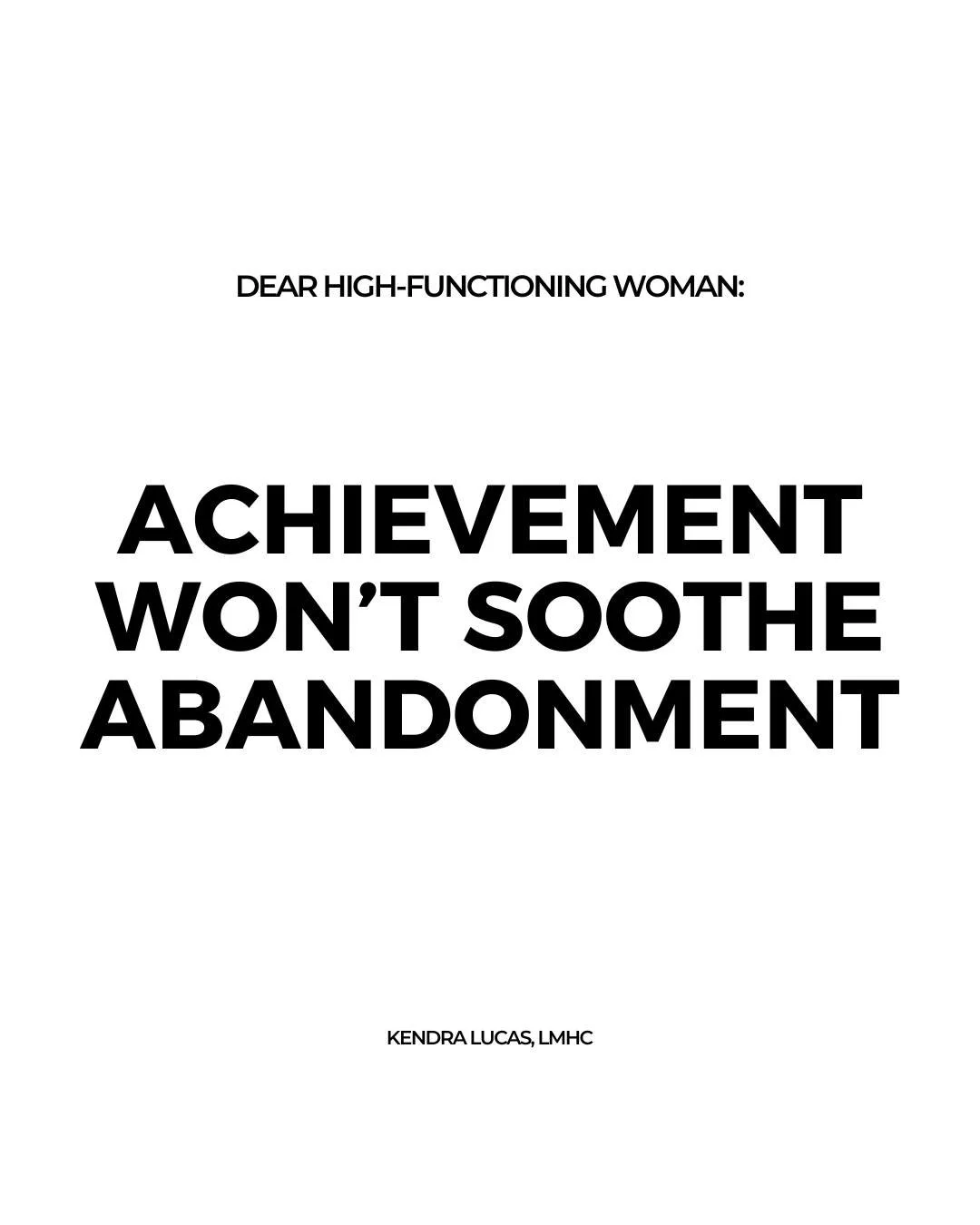 You can win awards, get promotions, have all the accolades&hellip; and still feel unseen. Success doesn&rsquo;t replace connection. Achievement won&rsquo;t soothe what&rsquo;s been missing inside.

Your accomplishments can&rsquo;t replace emotional s