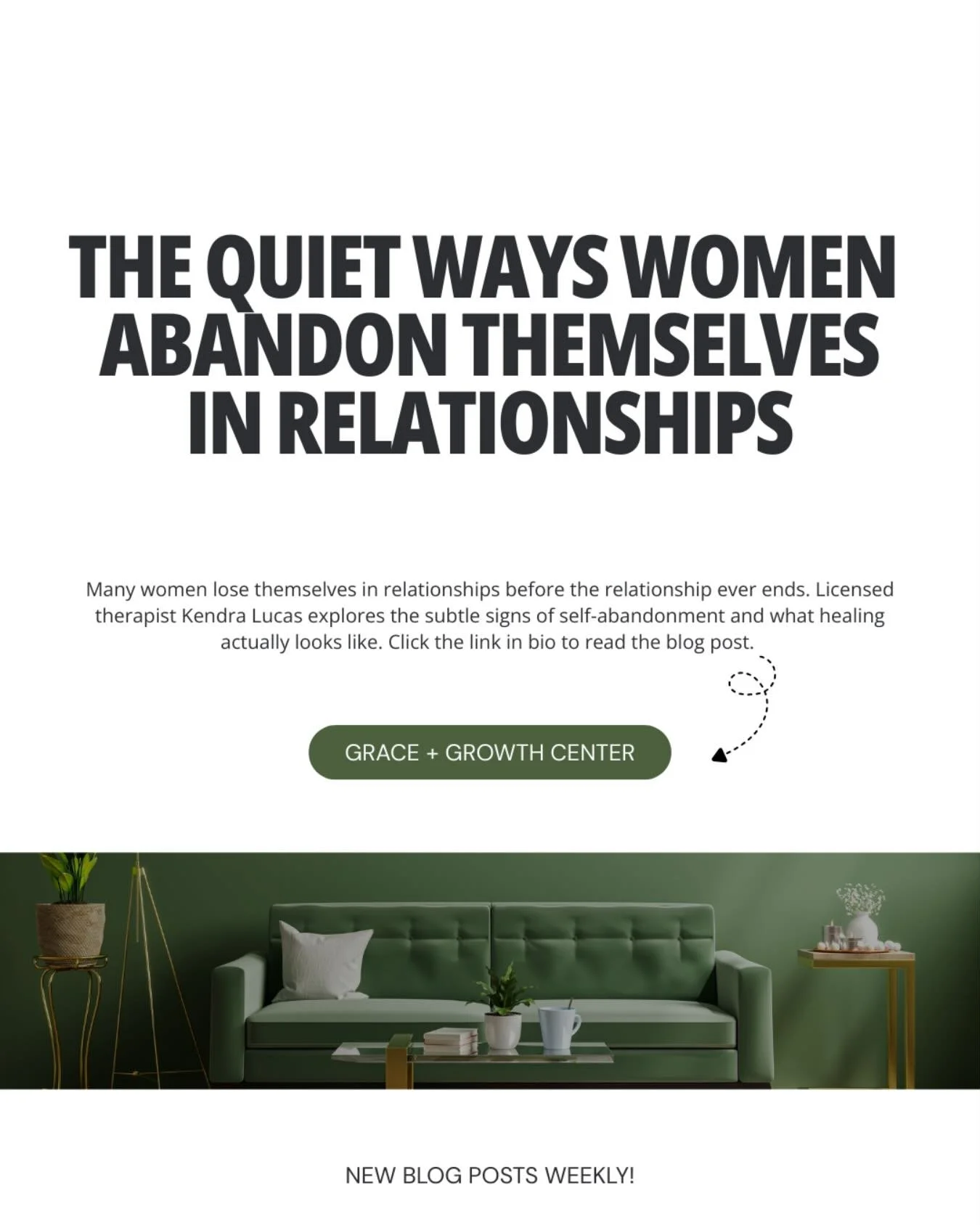 Many women lose themselves before the relationship ever ends. Licensed therapist, Kendra Lucas, explores the subtle signs of self-abandonment and what healing actually looks like. Click the link in bio to read the blog post. 

#selfabandonment #heali