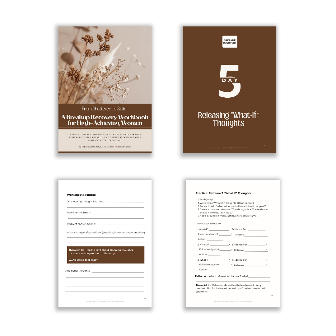 breakup recovery workbook for high achieving women . mockup image