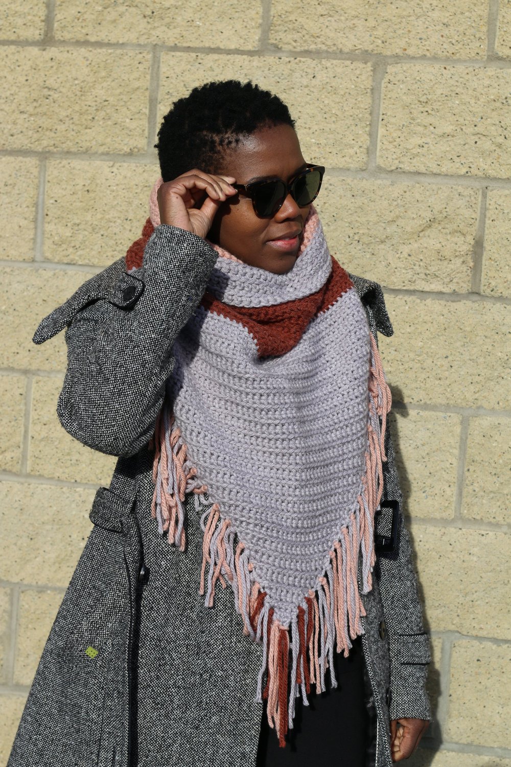 Crochet shawl pattern, chunky shawl, winter crochet wrap — Crochet