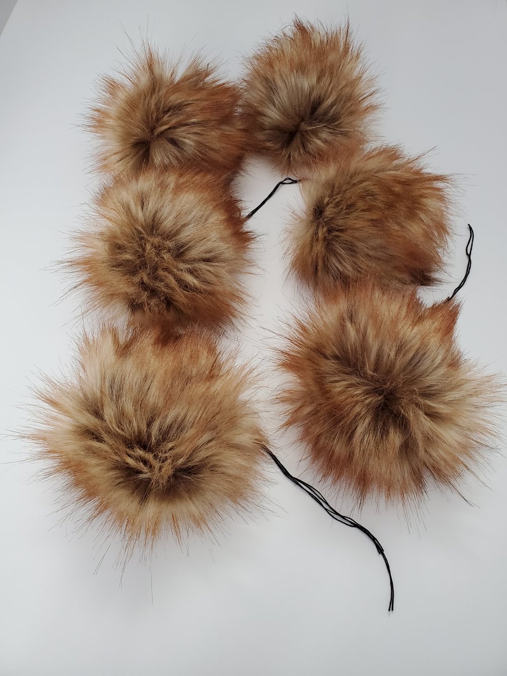 Red Fox Faux fur poms, Handmade poms, Pom poms for hats, Faux Fur