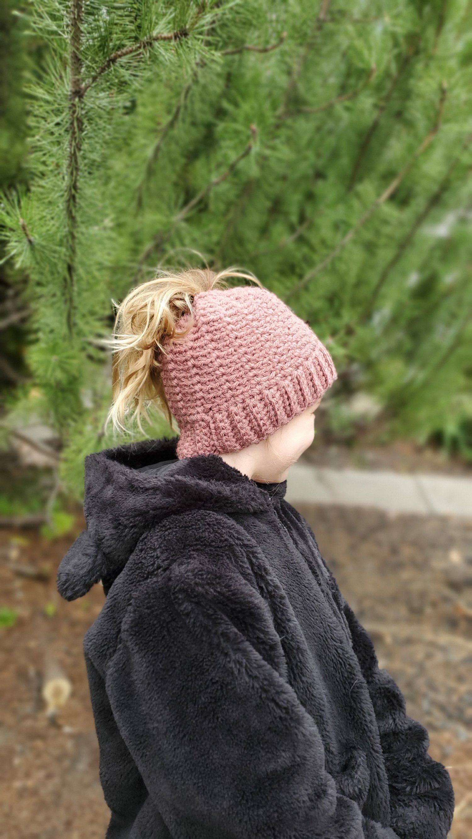 Kids Messy Bun Beanies | Messy Bun Hat | Ponytail Hat | Croknit Essentials