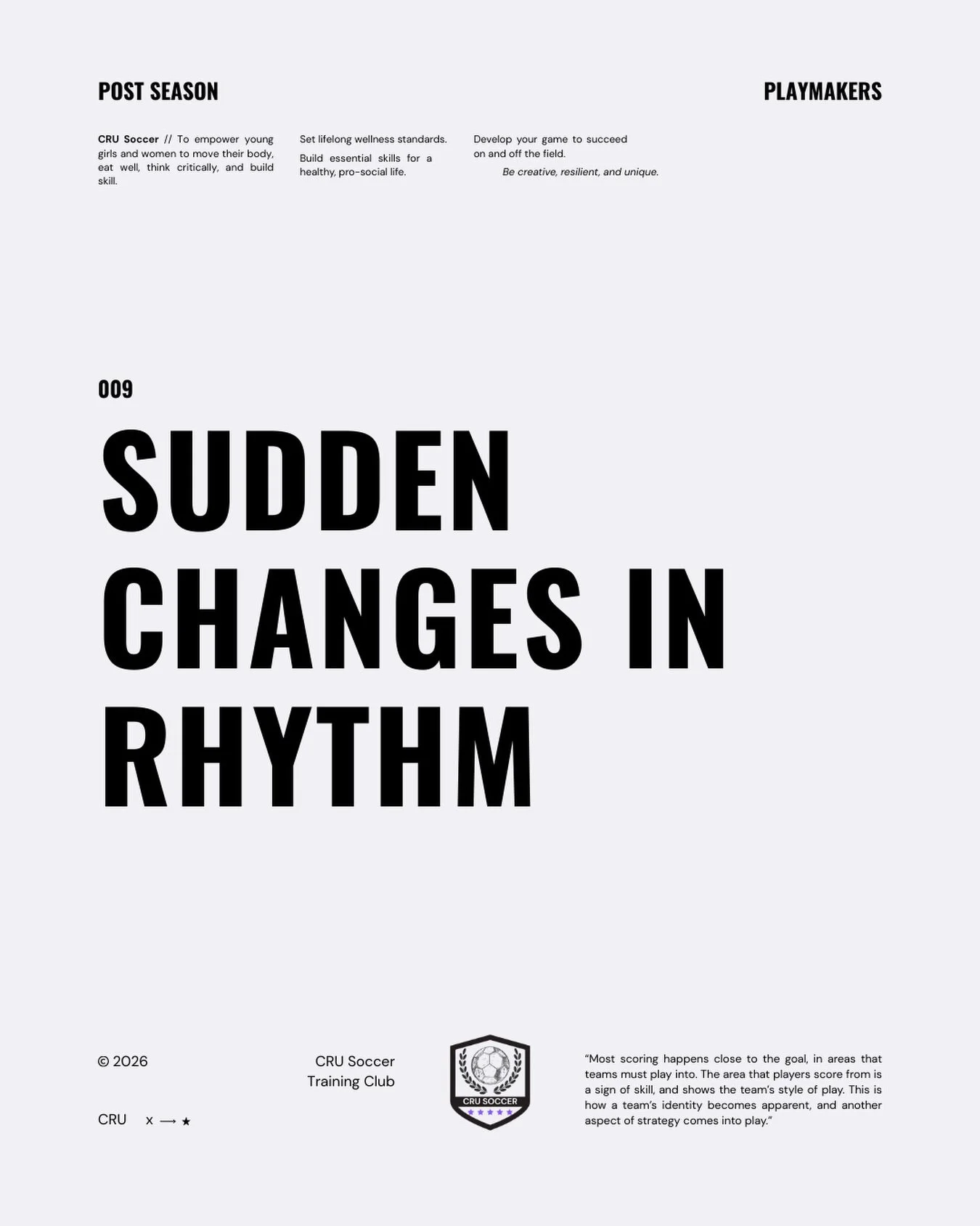 Performance Strategy that is Adaptive lets teams adjust their play-making and score goals. Teams that are mobile enough can alternate between styles of play to overwhelm the opponent.

DM &ldquo;Playmaker&rdquo; for more info.

#soccer #training #lif