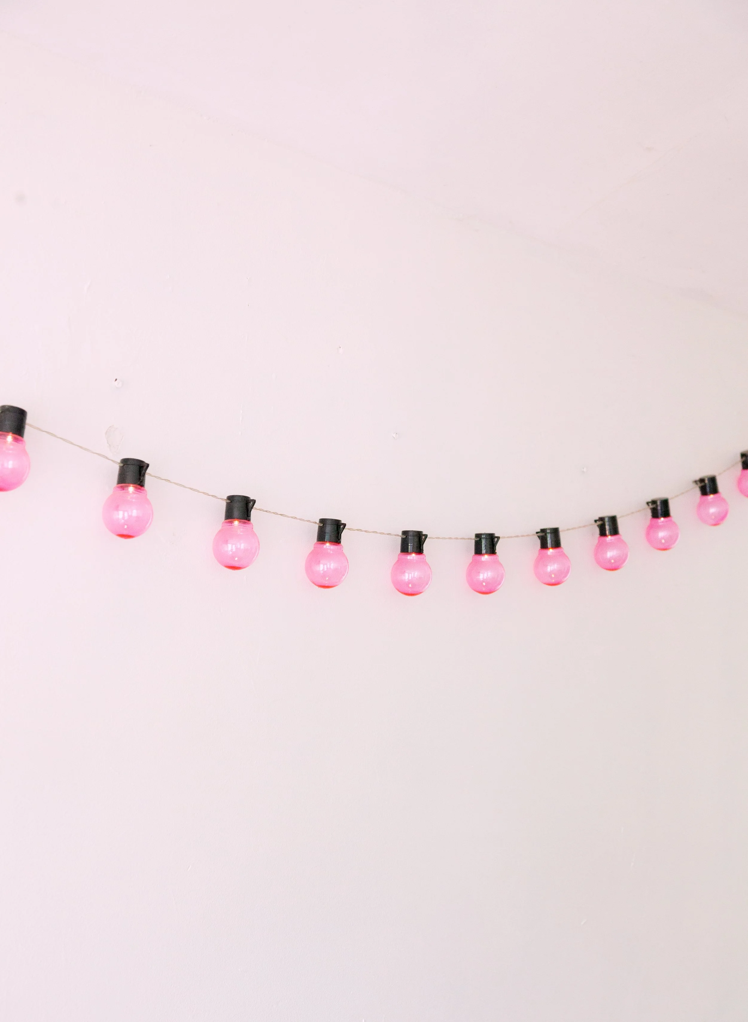 pink string lights