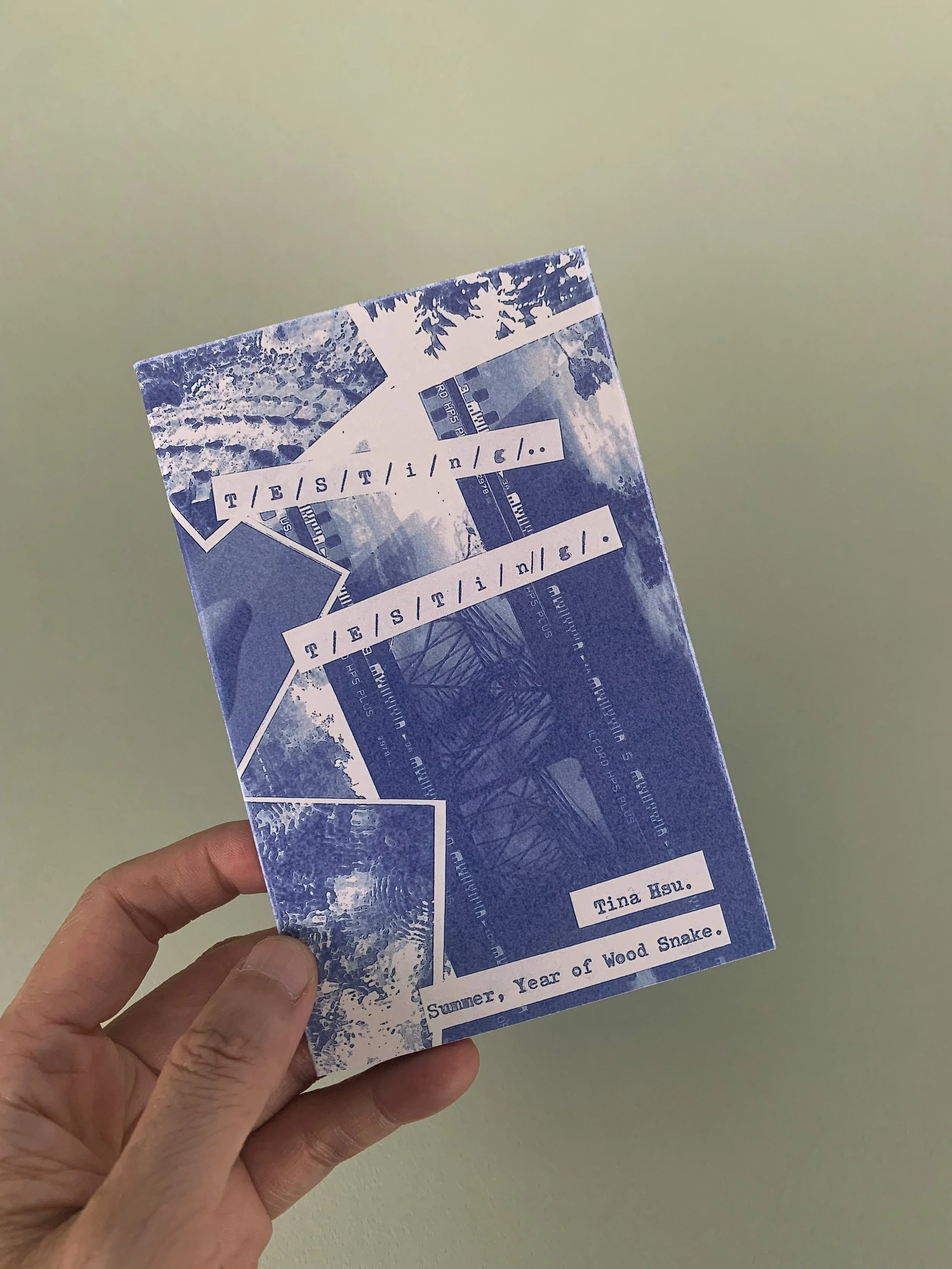  T/e/s/t/i/n/g/.. , photozine, toned blue version