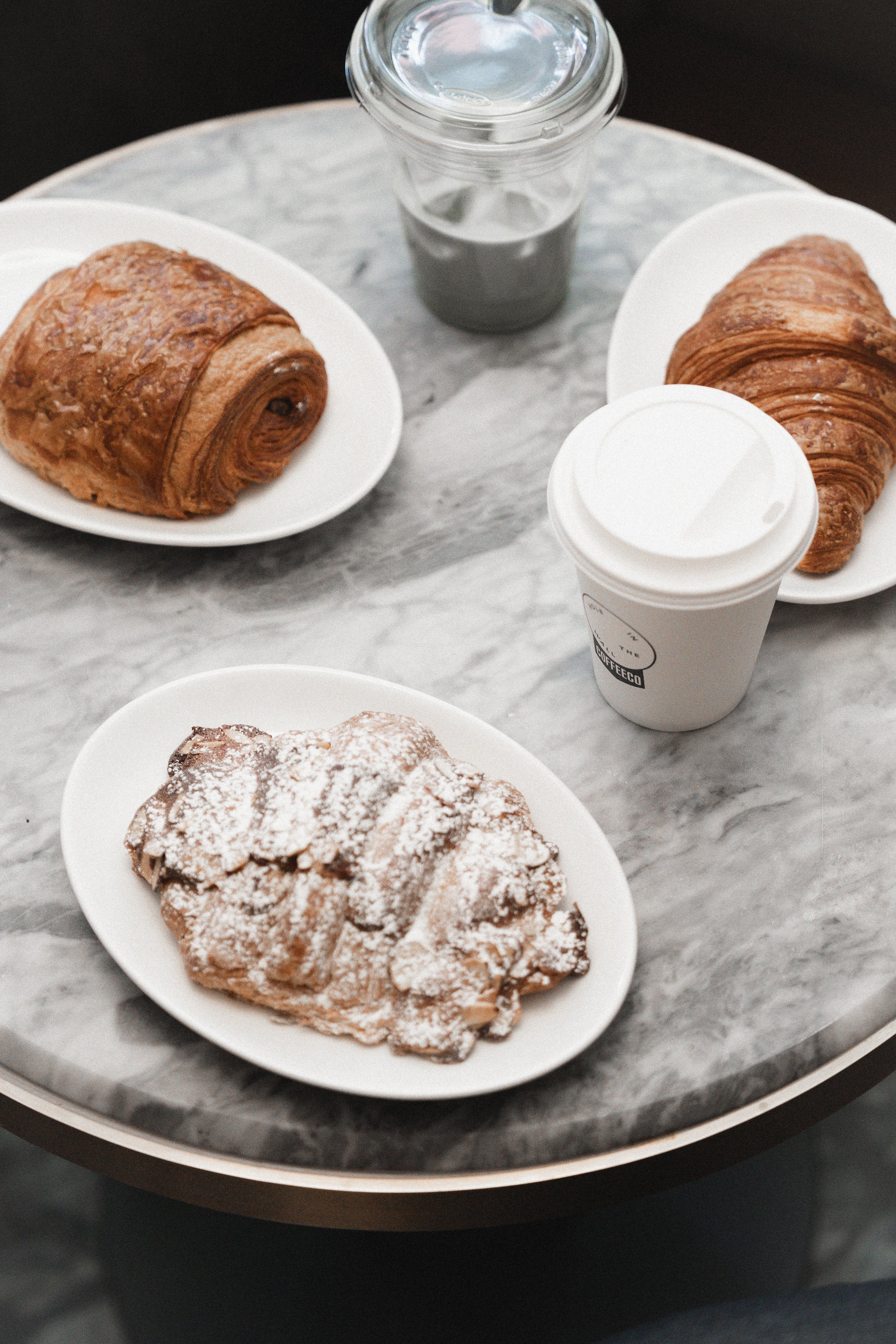 croissants and hole in the wall coffee in lower east side