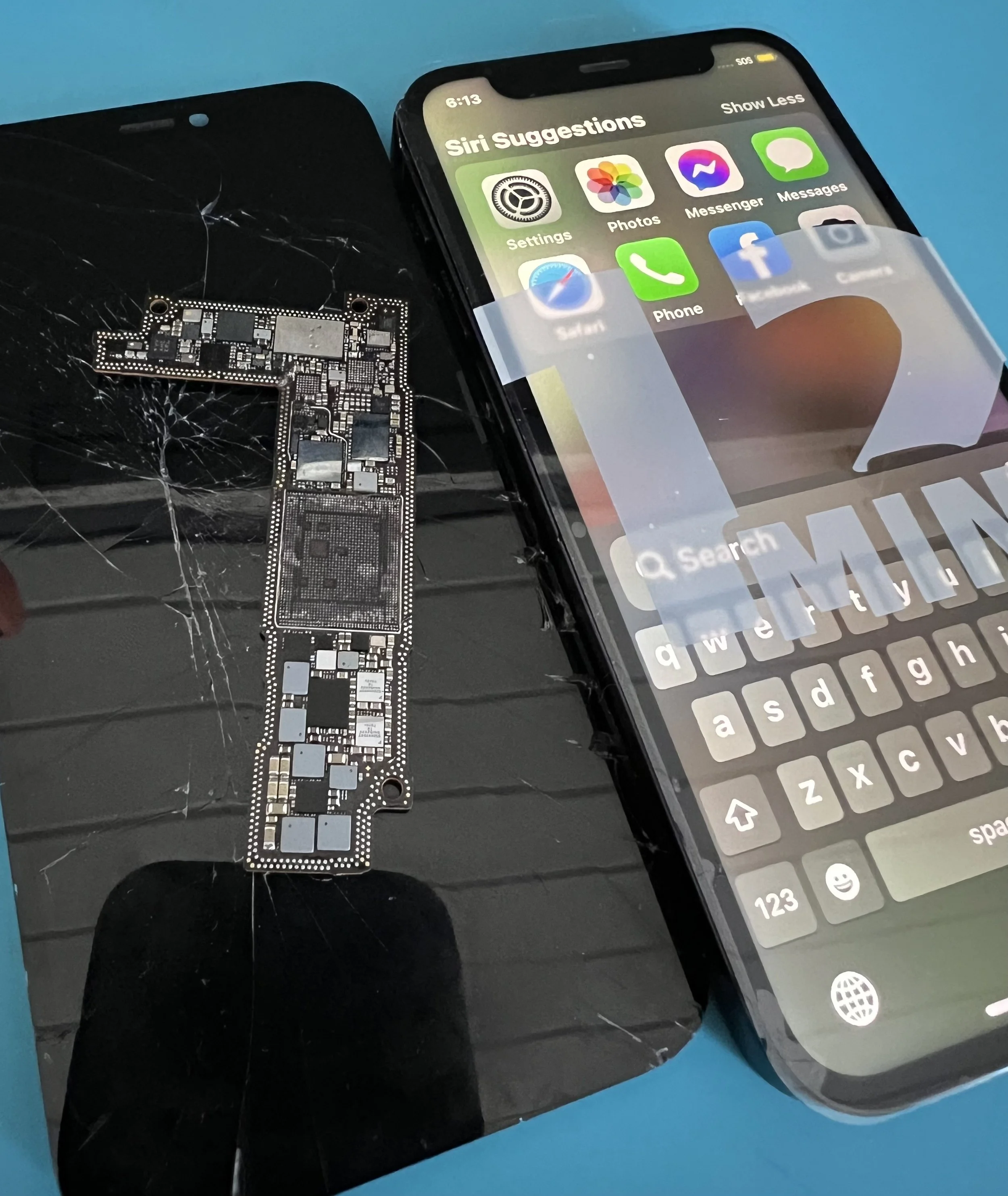 iphone 12 broken screen, damaged logic board that's been replaced to save customer's data, mail-in service, rhode island, massachusetts, nationwide, best prices, high quality, save your memories, get your media, forgot to backup data