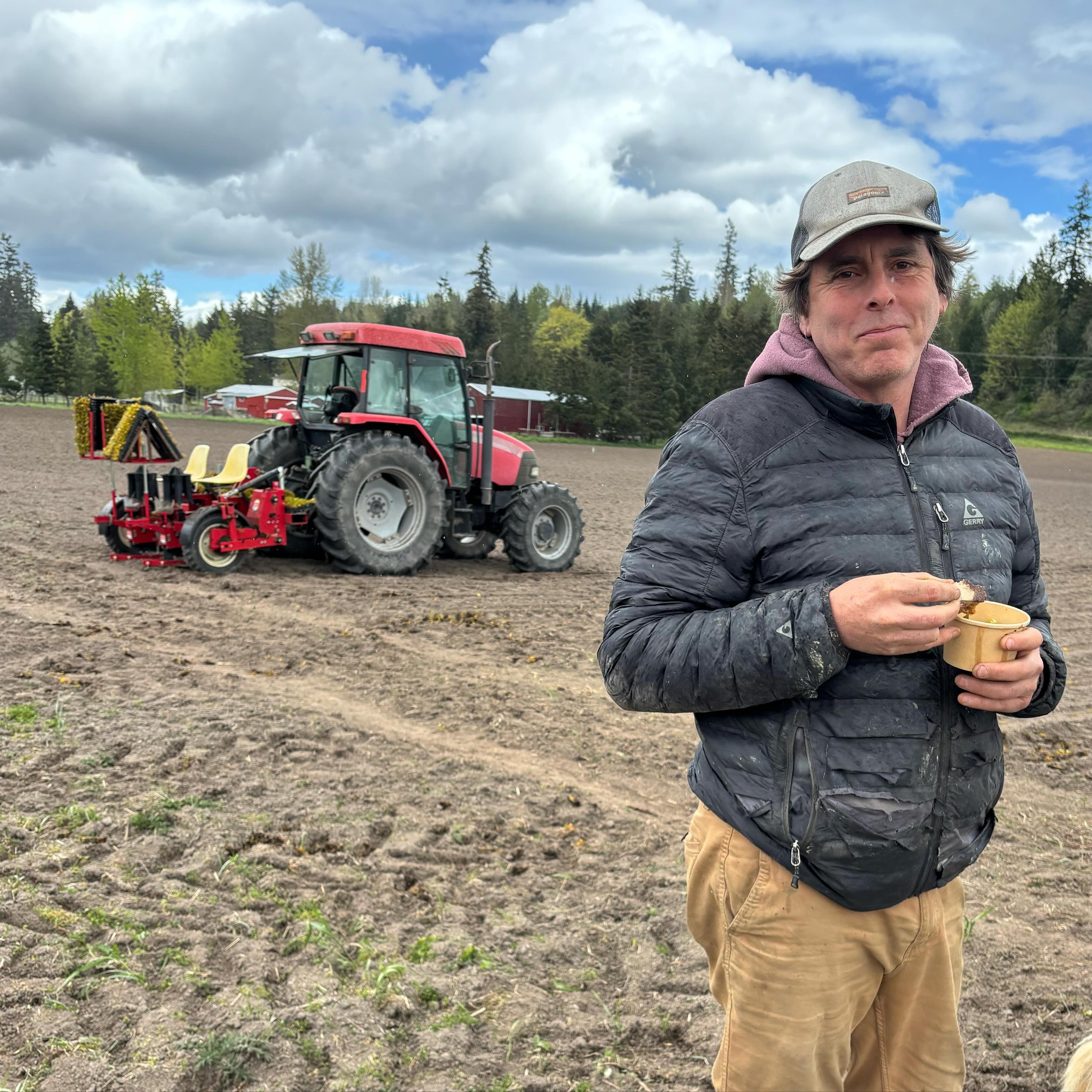 Lunch break on planting day&hellip;Putting in a crop of organic open pollinated beet seed. If ya&rsquo;ll see any ravens in this field can you kindly request they leave these seedlings be? 🐦&zwj;⬛💚🐦&zwj;⬛