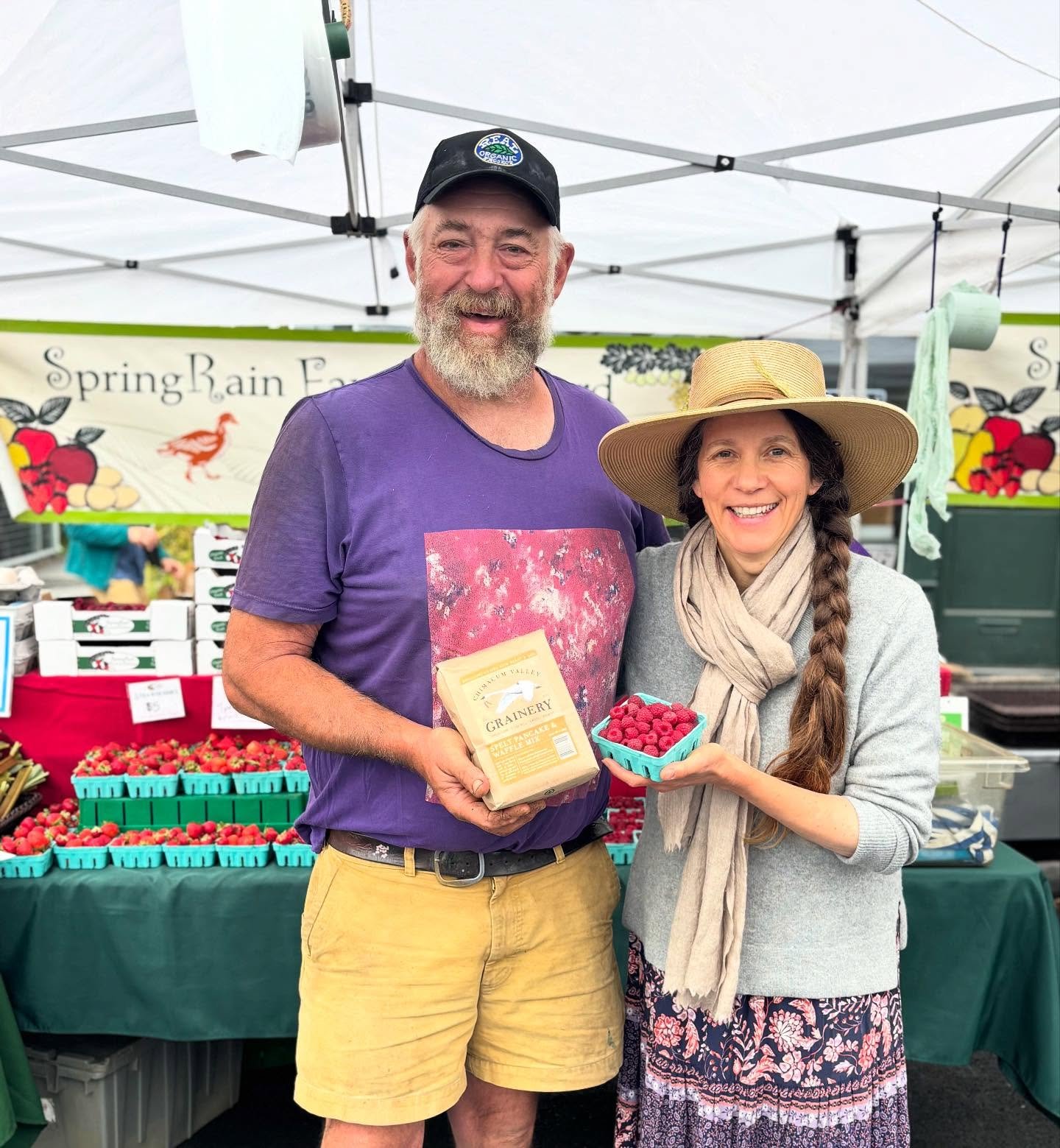 Farmer John over at @springrainfarm, right up the valley from us, apparently makes some marvelous pancakes every week with our spelt pancake and waffle mix, and his beautiful organic berries. I&rsquo;m currently obsessed with the Spring Rain tomatoes