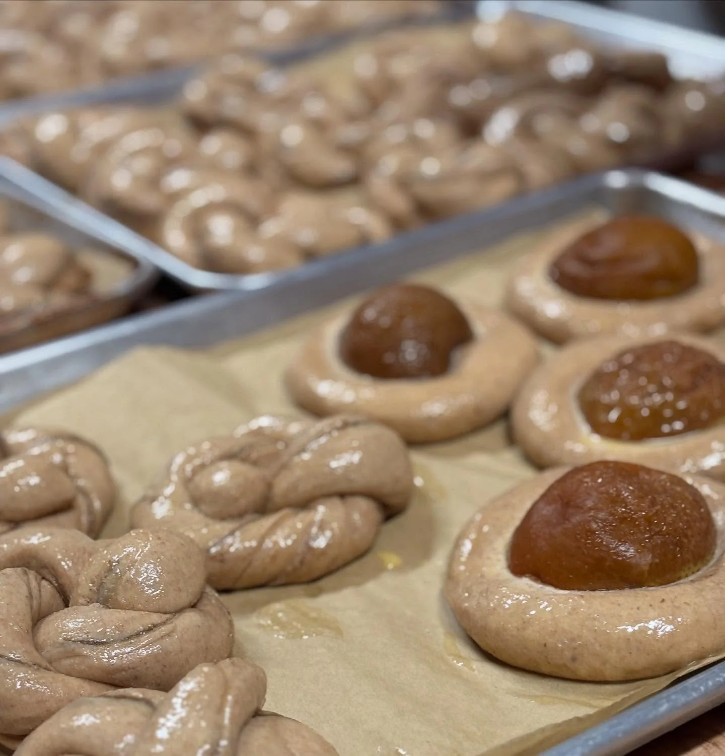 Market bake in progress! Cardamom buns and salted maple pear brioche danish among other delightful things. See you in PT neighbors! 
@jeffcofarmersmarkets