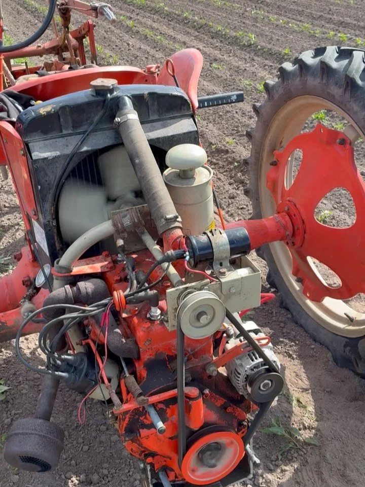 Tractor triumph! Keith sent me this video with palpable relief after five hours of chasing gremlins through the 1950&rsquo;s Alice Chalmers cultivating tractor. End of day respite by the campfire in the Grainery courtyard and then back out on the tra
