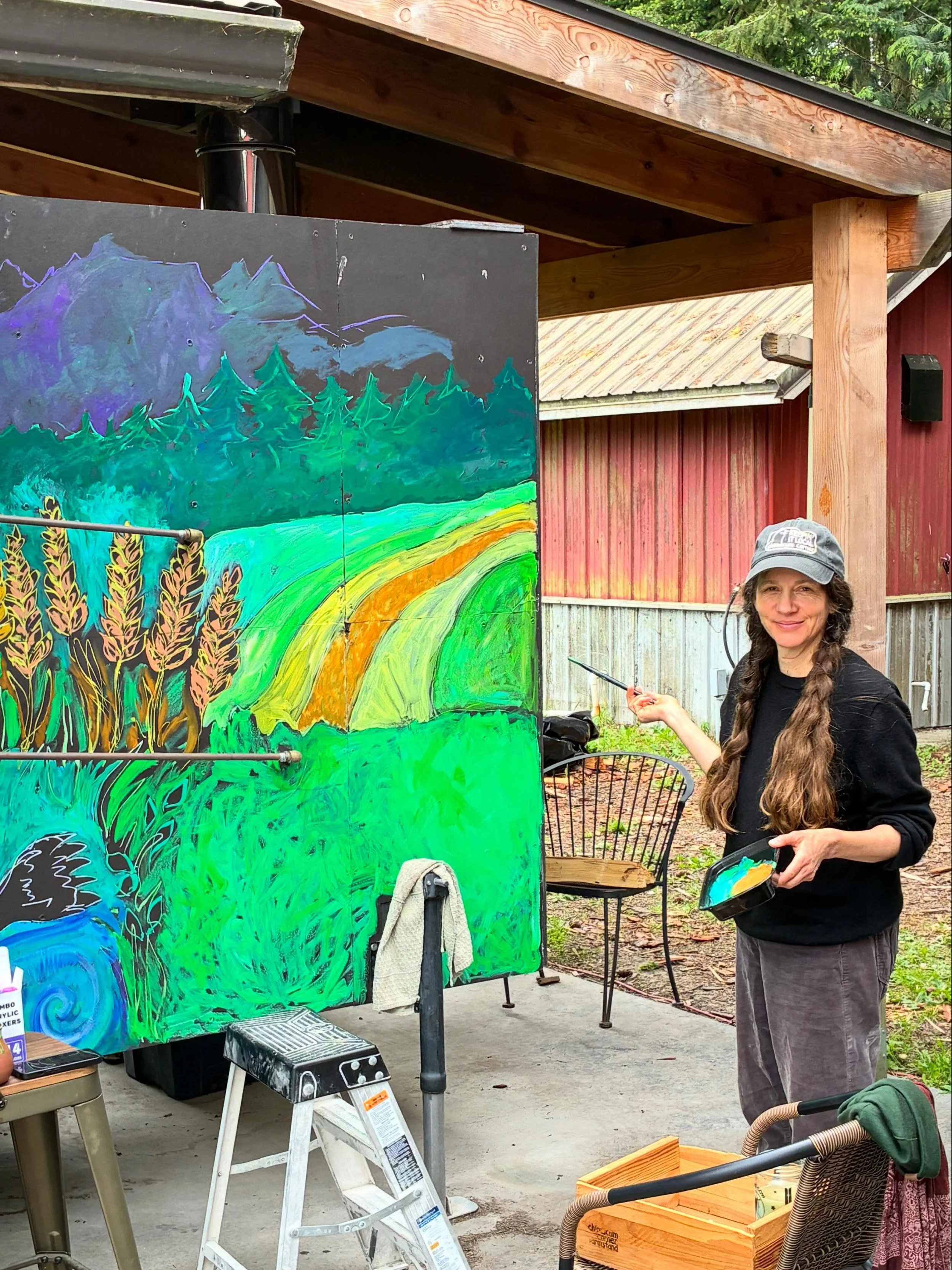 I&rsquo;ve been dreaming of painting a mural on the side of the woodfired oven for years now! Finally got some paint and some time together and started in. I think it&rsquo;s still a work in progress, but here&rsquo;s a glimpse on the way. The questi