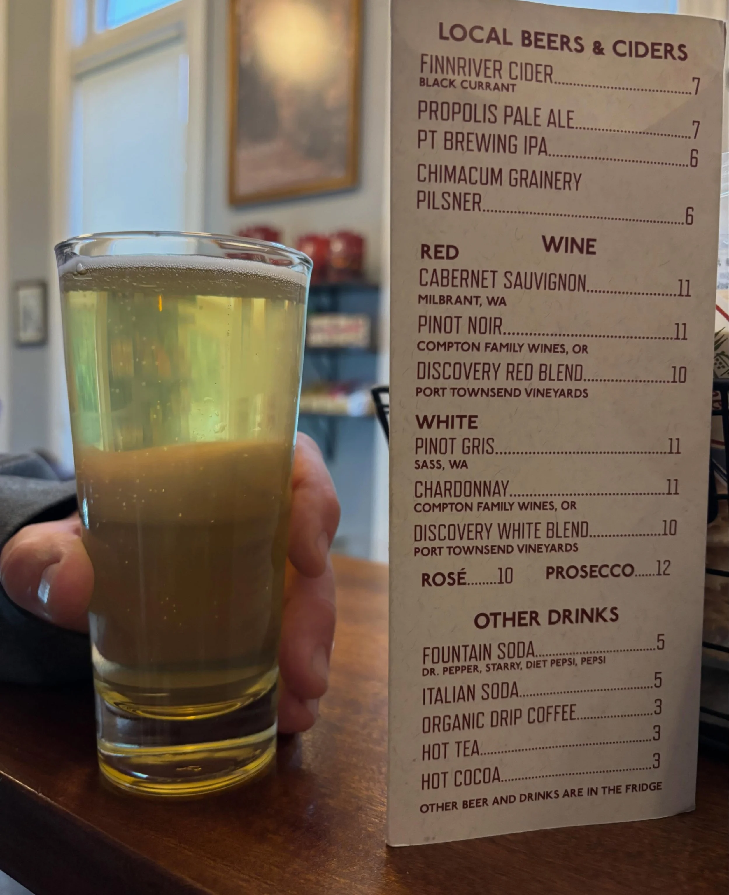 Hooray &mdash; our &ldquo;Grass is Greener&rdquo; Pilsner is on draft at @rosetheatreporttownsend Starlight Room. Thanks 🌹! Thanks @funk.ways for modeling with the glass!