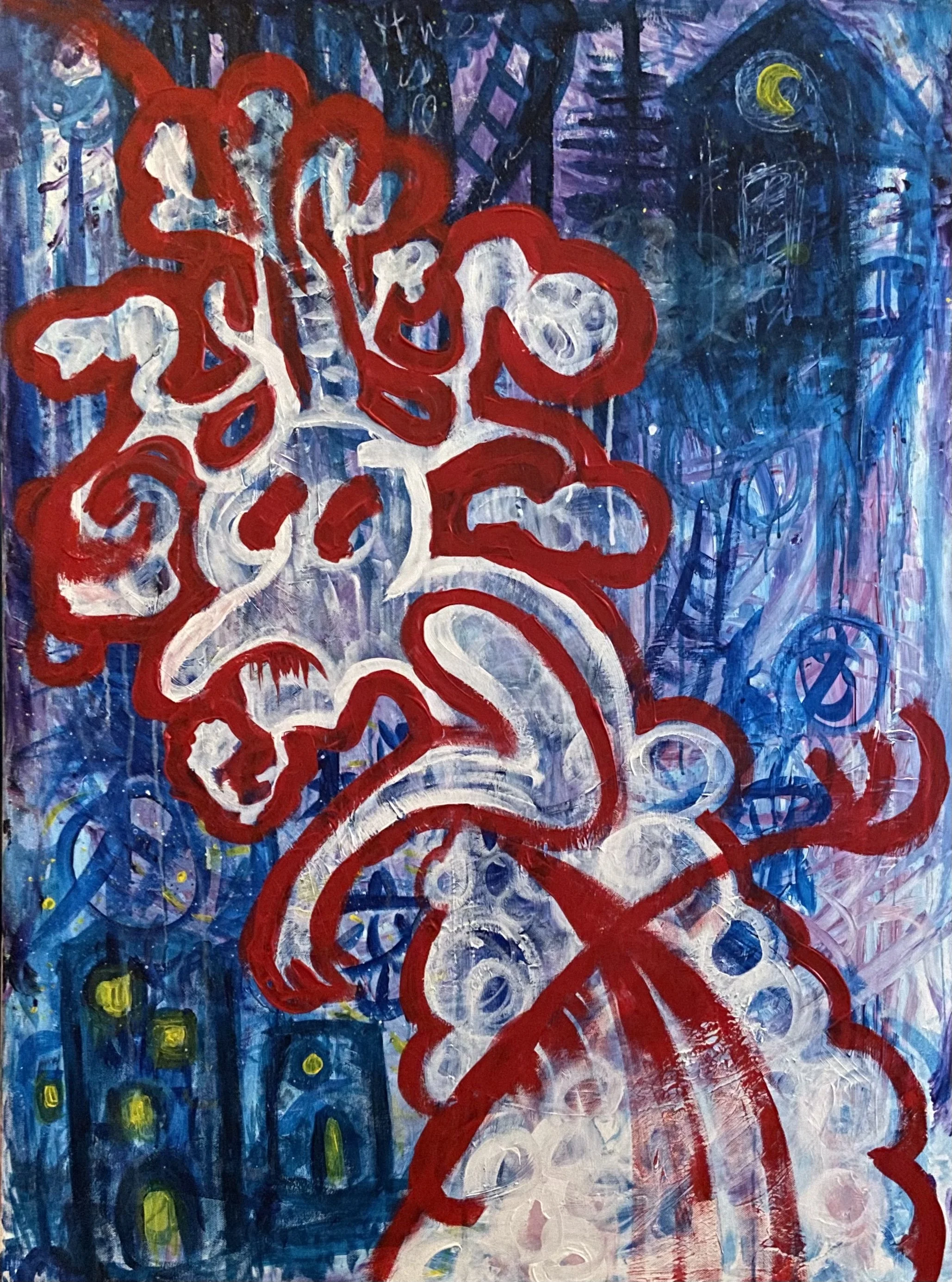 "Kerflutin" 30" x 40" 2016 Repainted 2023