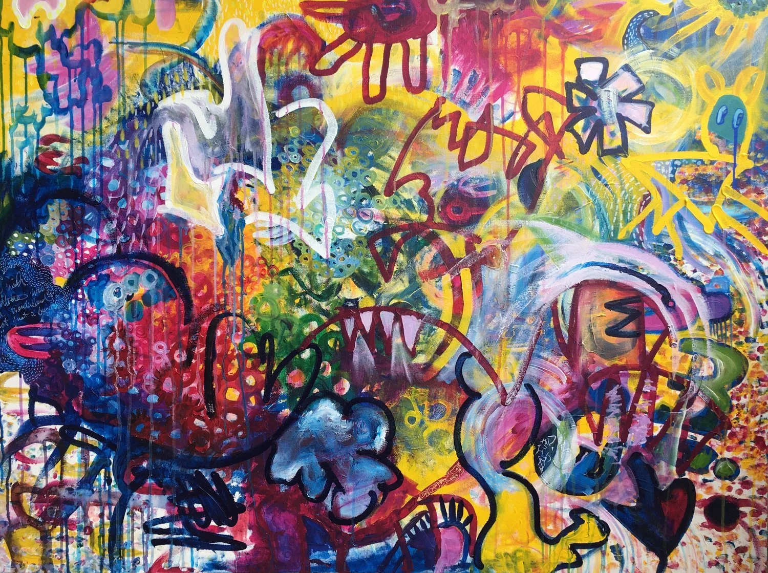 "Fushigi Garden" 48" x 36" x 1.5" 2018 SOLD (print available)