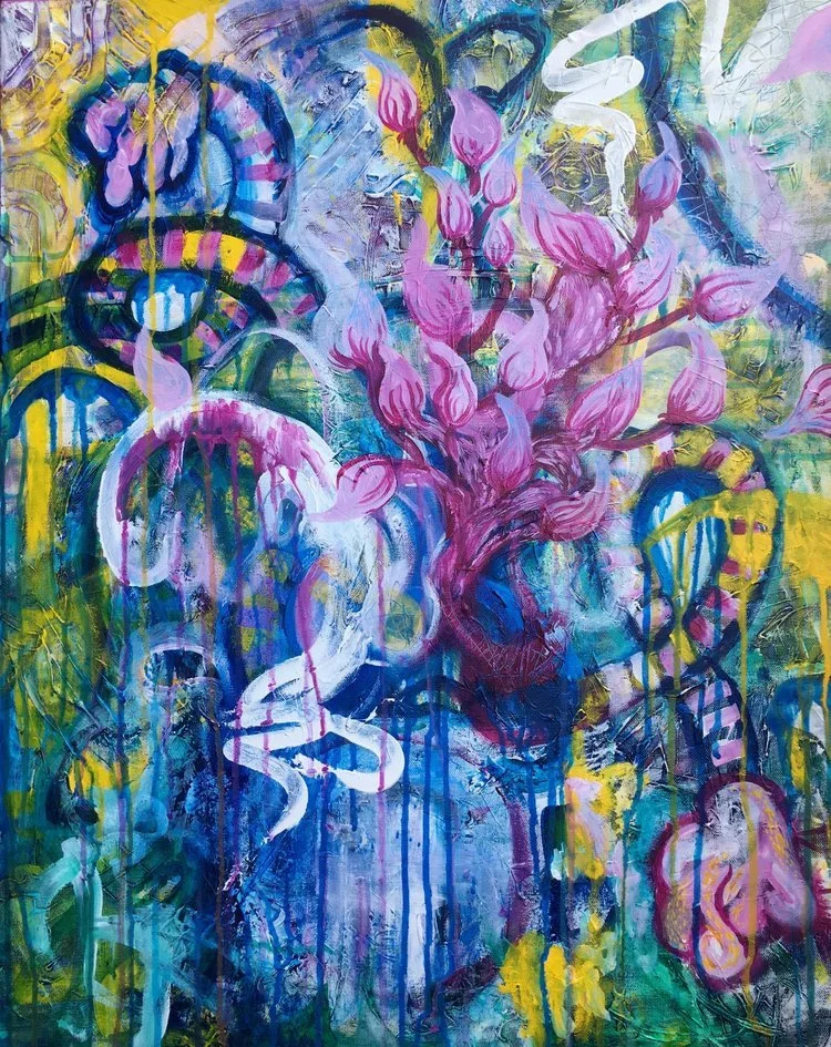 "A New Kind of Human" 24" x 30" x 1.5 2018 SOLD