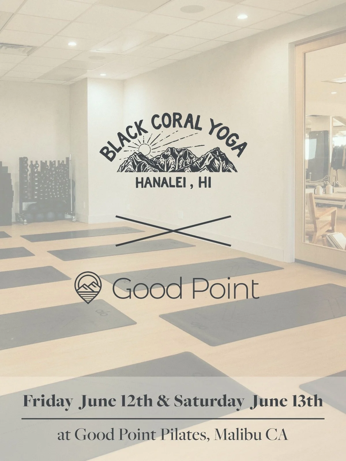 Black Coral Yoga is coming to Malibu!
Friday June 12th &amp; Saturday June 13th @goodpointmalibu 

We&rsquo;re so stoked to head to California this summer and offer two signature Black Coral Hanalei experiences for our friends and extended community 