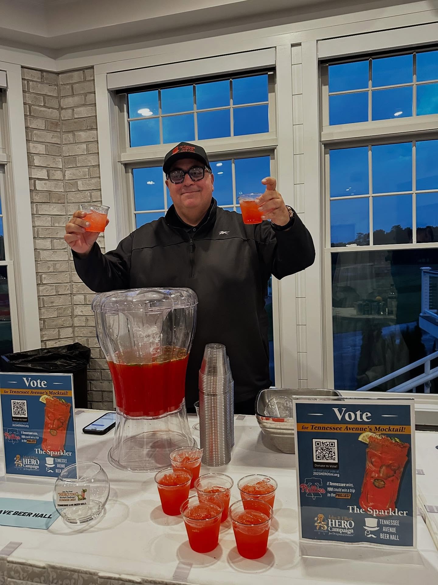 HeroTini Final Night Championship! Be a designated driver because it's Very Cool! 😎 We are featuring our &quot;Sperkler&quot; Mocktial with Ritual Non alcoholic tequila with jalopenas lime juice, watermelon, simple syrup and splash of Love!❤️ HERO C