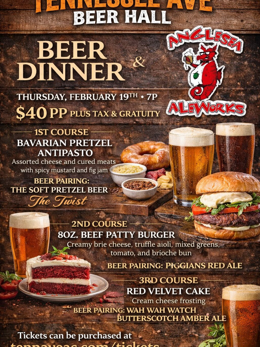 ‼️‼️ Amazing events, Start the year off right, come to our specially curated Beer 🍺 Dinner or our Whisky 🥃 Cigar Dinner...Tickets can be purchased at : Tennaveac.com/tickets