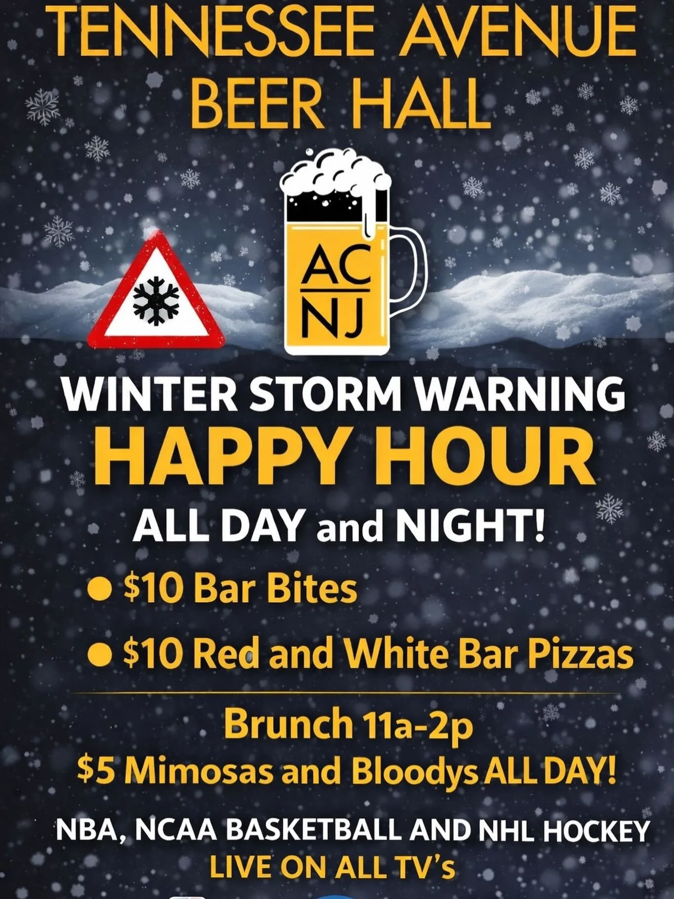 Let's Gooo! Winter 🥶 Storm ⛈️ Warning ‼️ Happy 😃 Hour All Day and Night!