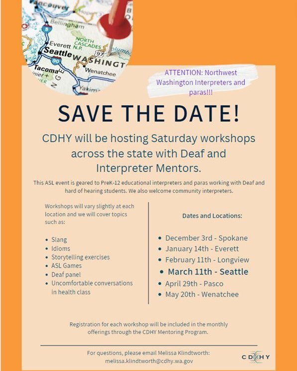CDHY is hosting a workshop series in Washington State. Check out the schedule and see if one of these offerings is near you. 

Questions: Contact Melissa Klindtworth at melissa.klindtworth@cdhy.wa.gov

CEUs: Contact us to apply for CEUs at CEU@HSDC.o