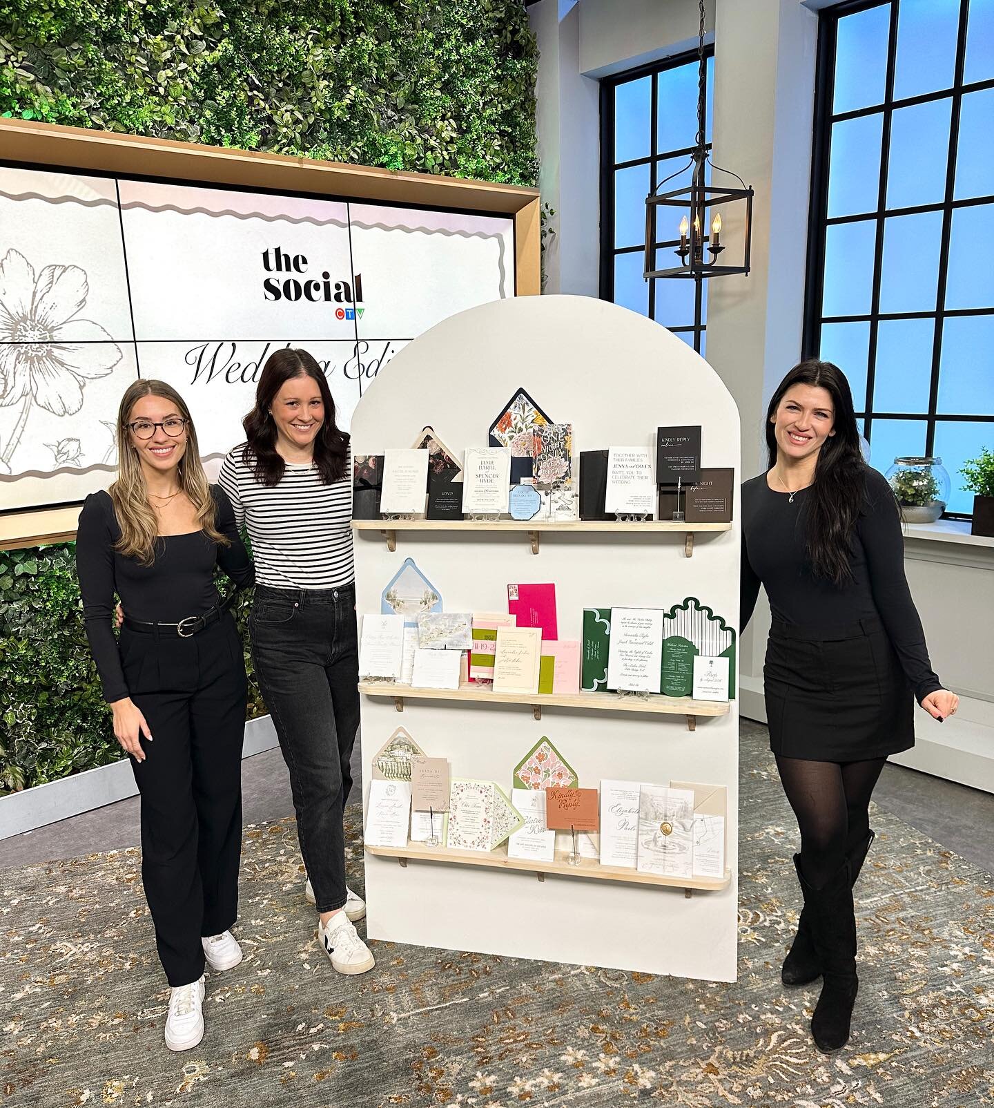We had a great time today at @thesocialctv&rsquo;s Wedding Special with our friend @shealynangus! We featured a wall of our on-trend invitation suites, program newspapers and wavy die-cut menus! Thanks for having us! Wall courtesy of @thepartybystar,