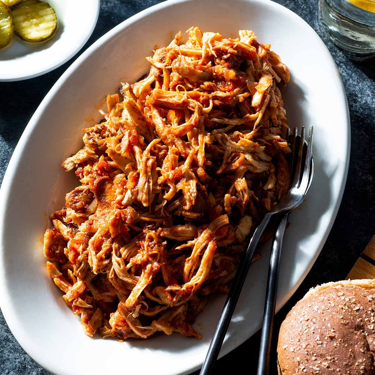 Cats’ Slow Cooker Shredded Chicken Thighs