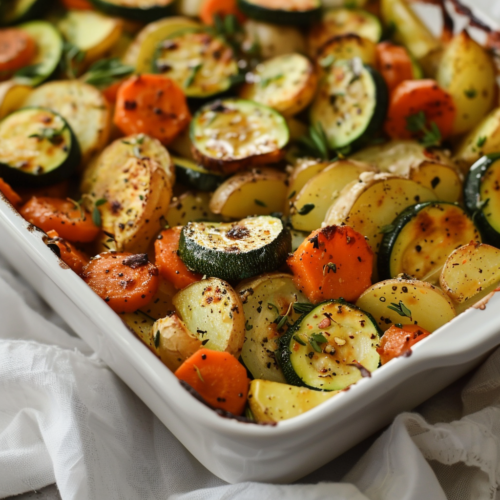 Garlic Herb Roasted Potatoes, Carrots, and Zucchini