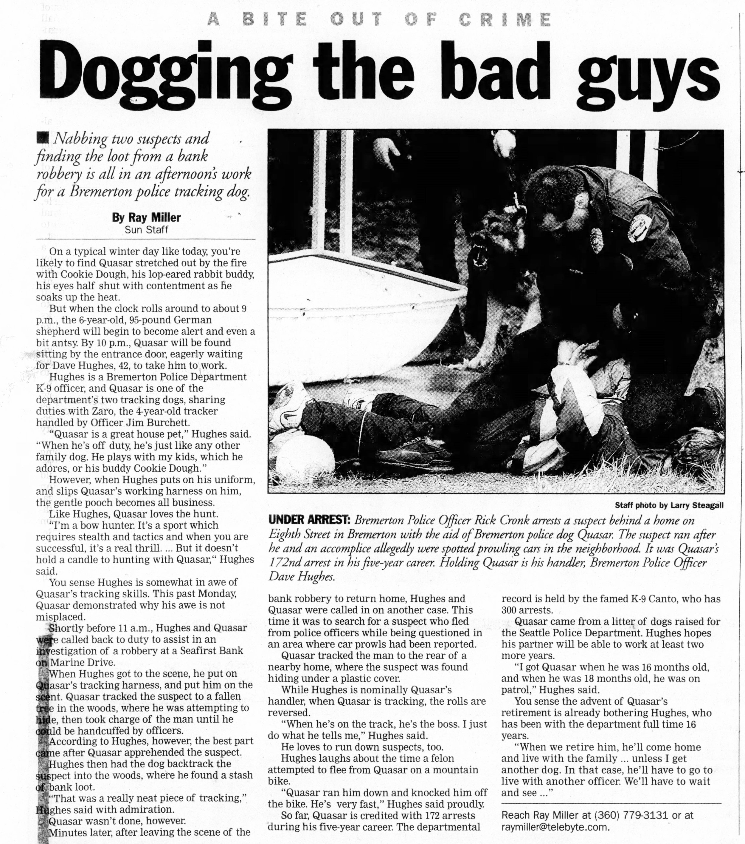Excellent article on Donner's son PSD Quasar superior work ethic and great temperament!