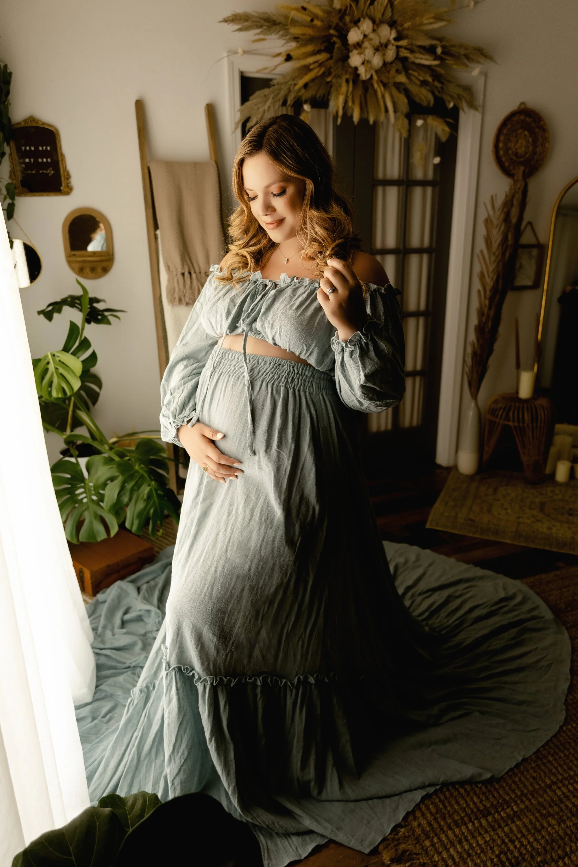 Athens Georgia maternity photographer studio luxury boho