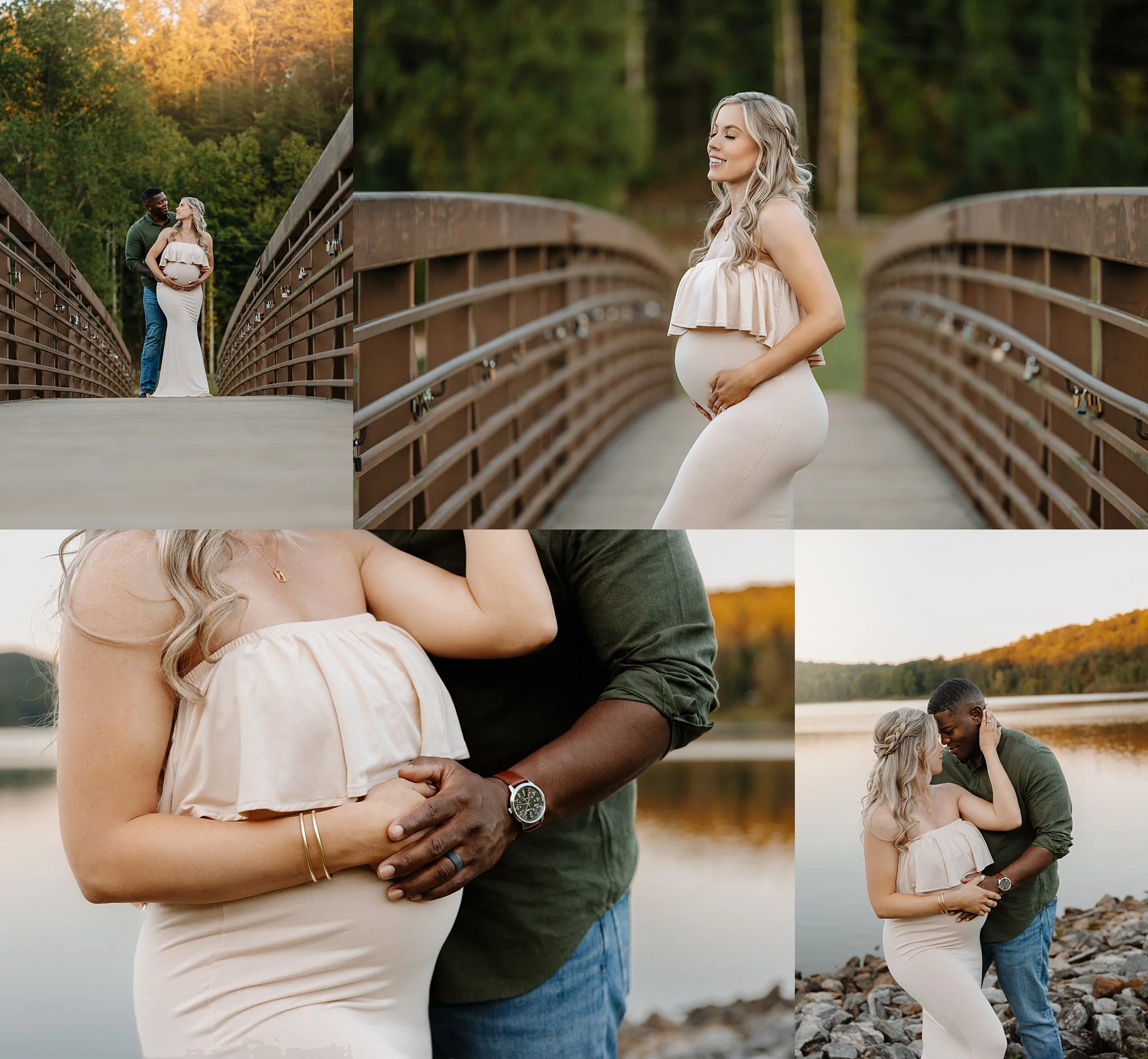 Alpharetta Georgia maternity photographer lake glamorous editorial couple session