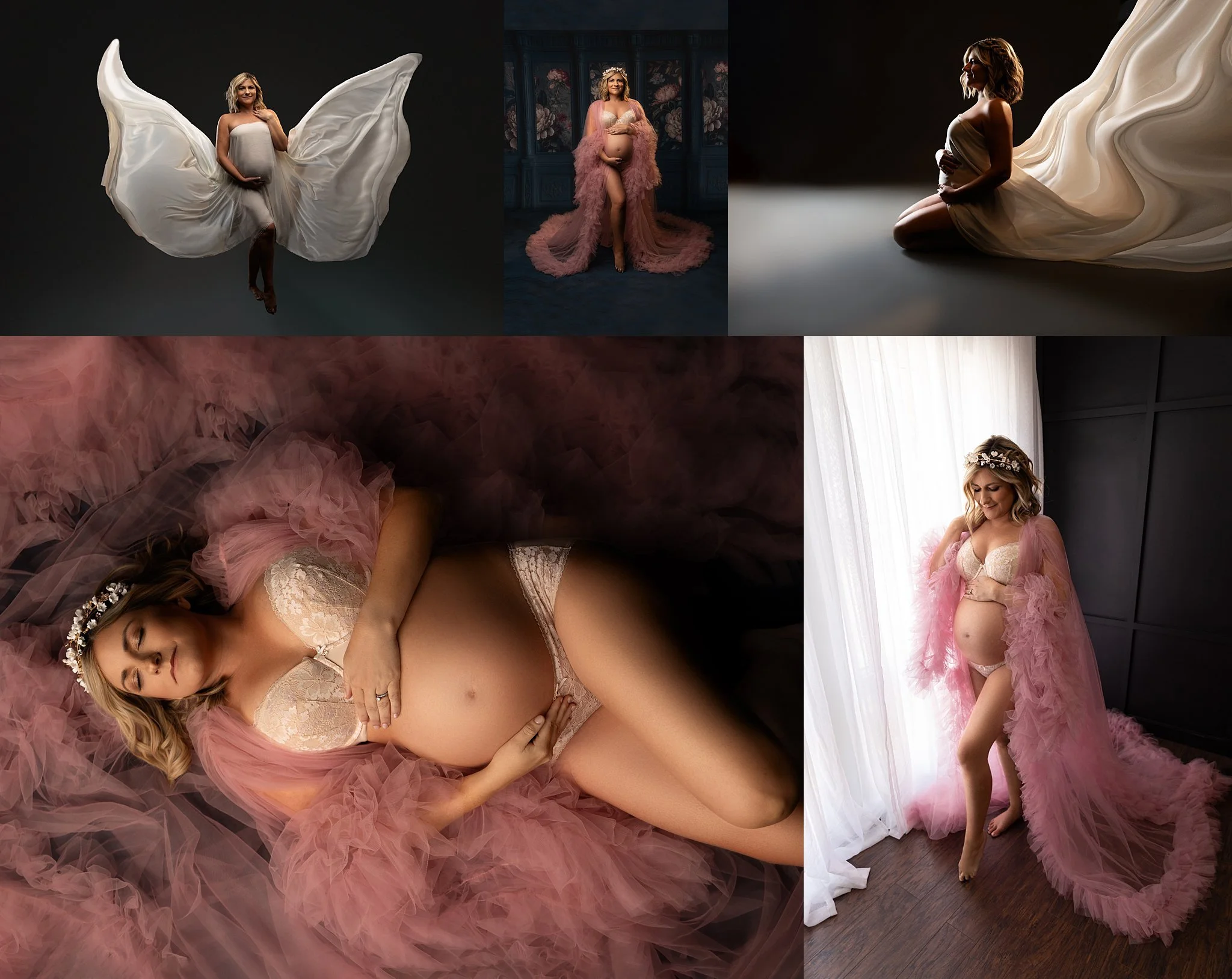 Atlanta Georgia maternity photographer studio glamorous fine art editorial session