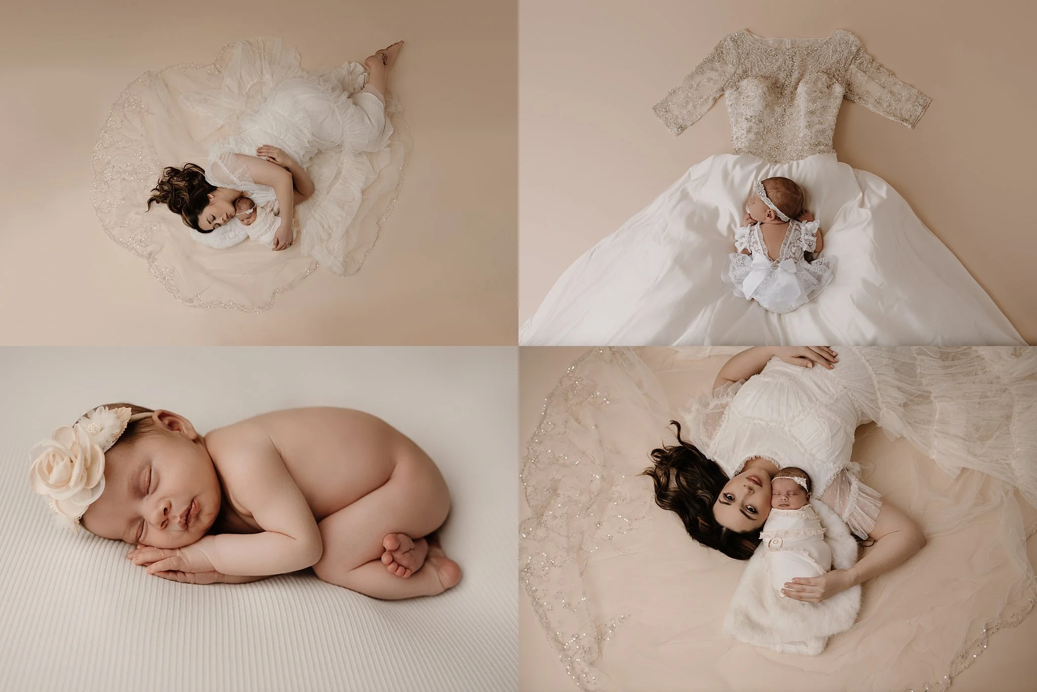Gainesville Georgia newborn photographer studio editorial mother daughter wedding dress session