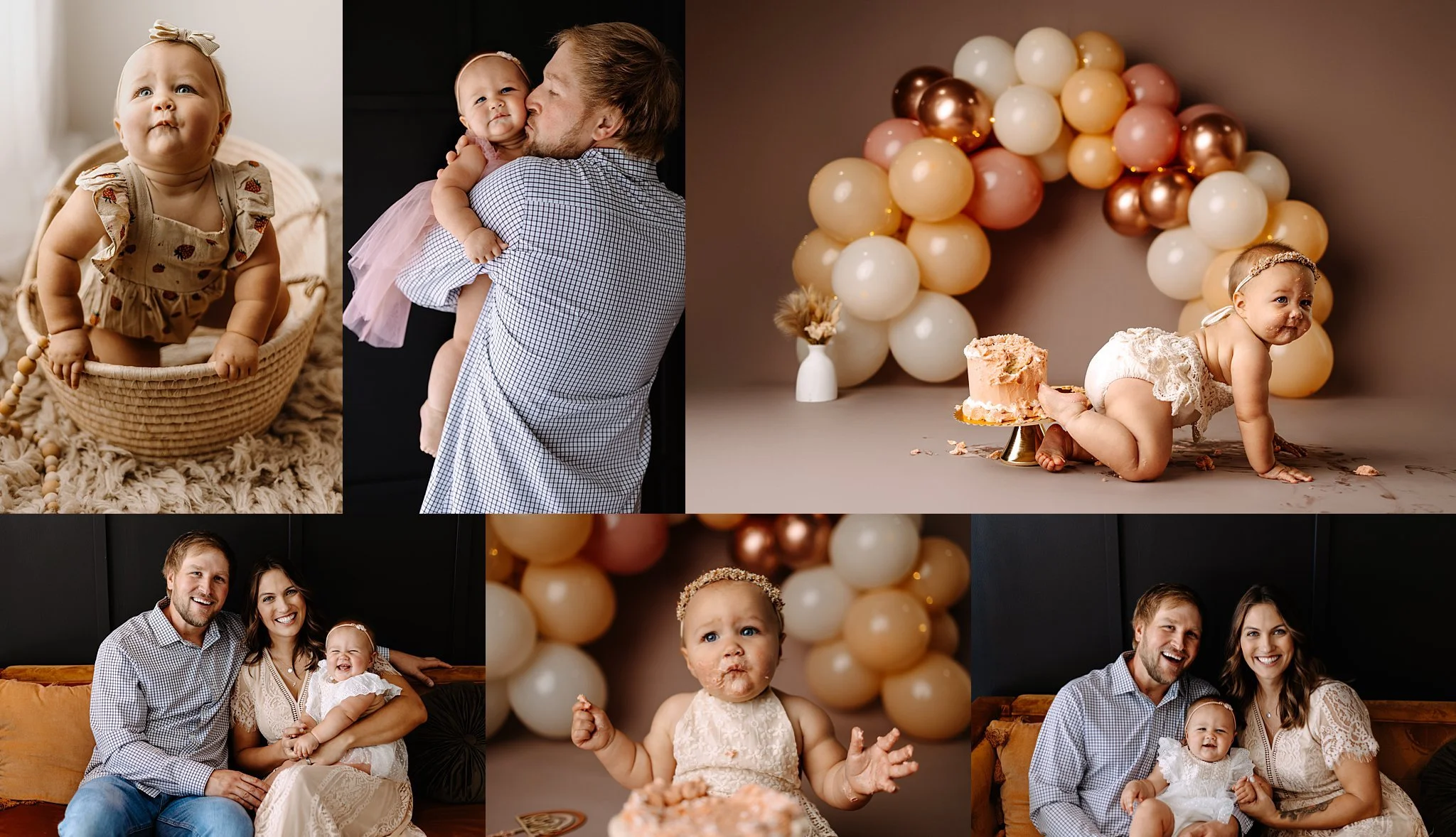 Dahlonega Georgia milestone photographer studio cake smash vintage bohemain session