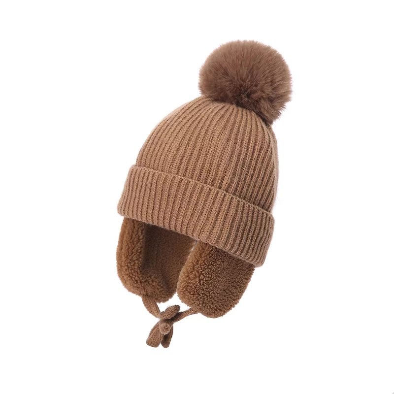 Winter Kids and baby pom hat