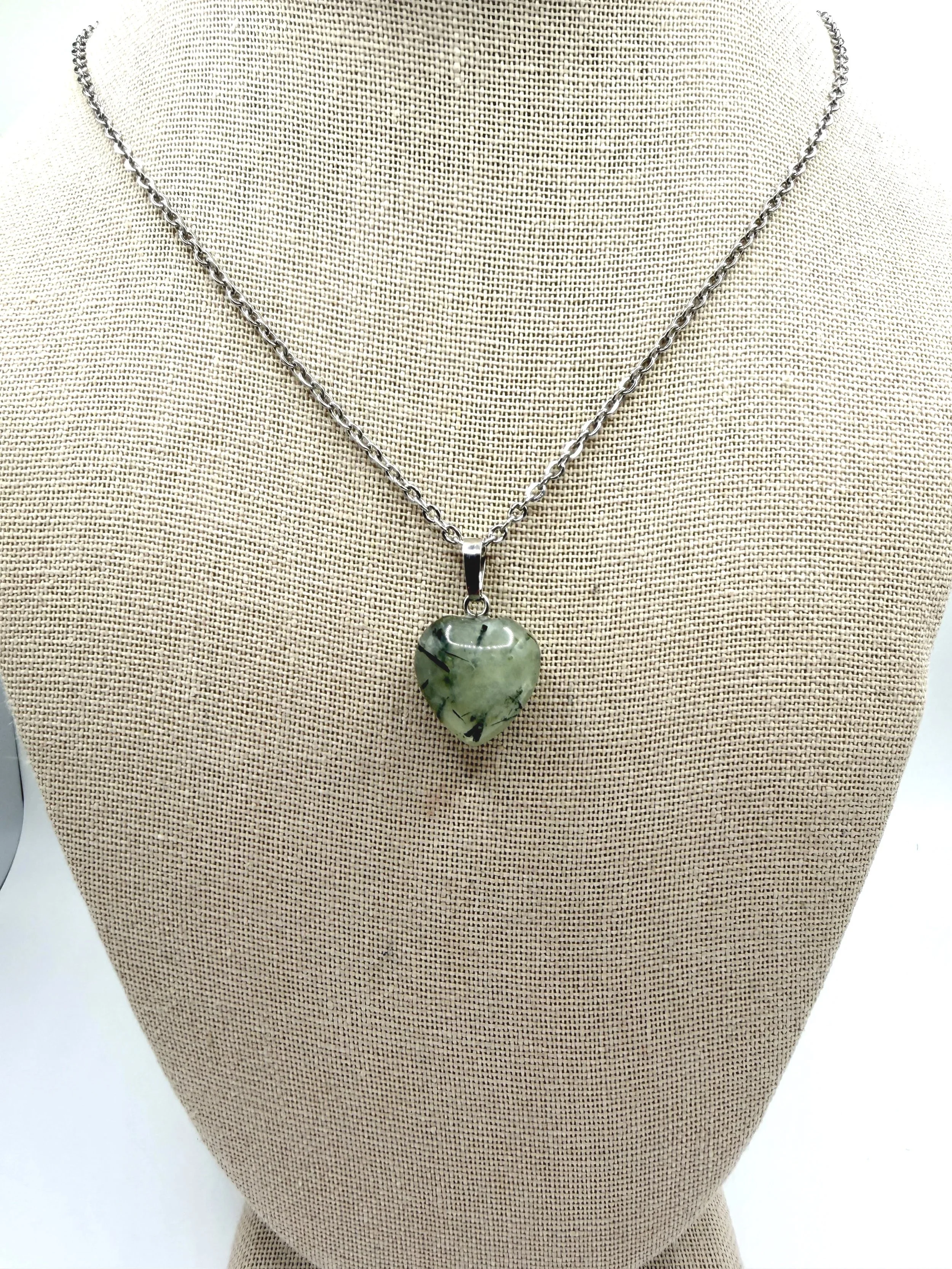 Prehnite Heart (Small) Necklace
