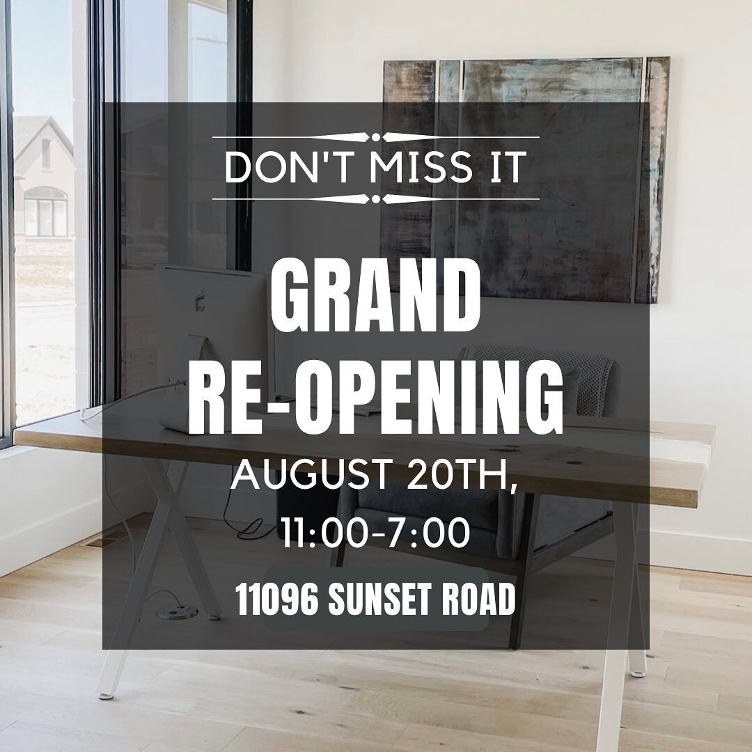 🚨🚨That&rsquo;s right!!! 🚨🚨 This Saturday we will be having our Grand Re-Opening at our new showroom!! 

For Saturday only we will have 15% OFF all decor AND 10% OFF any custom table order!! 

We can&rsquo;t wait to see you all!! ❤️