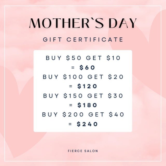 We have gift certificates available now ! Take advantage of our special offer for your loved ones 💕