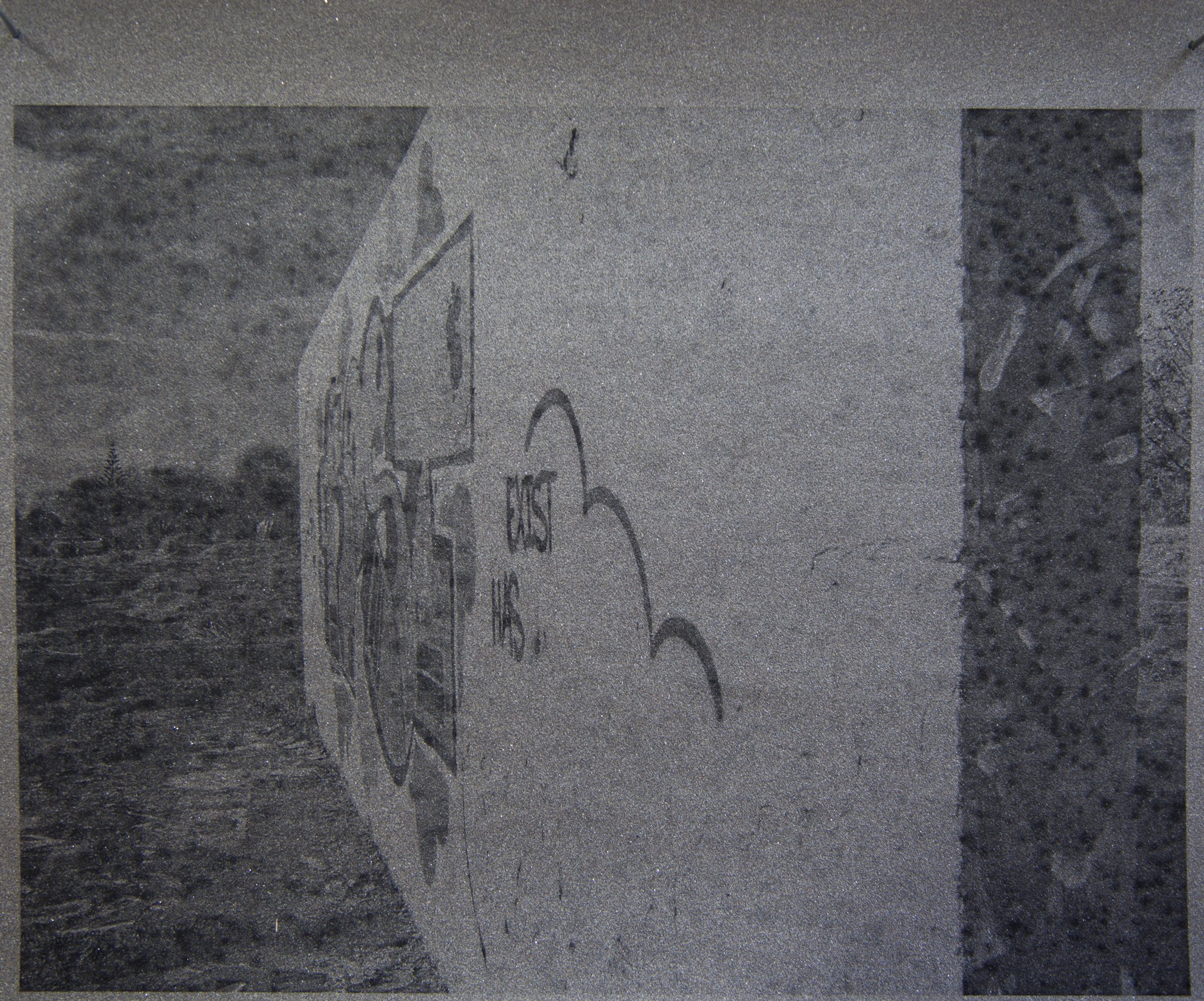 Monotone inkjet print on sand paper