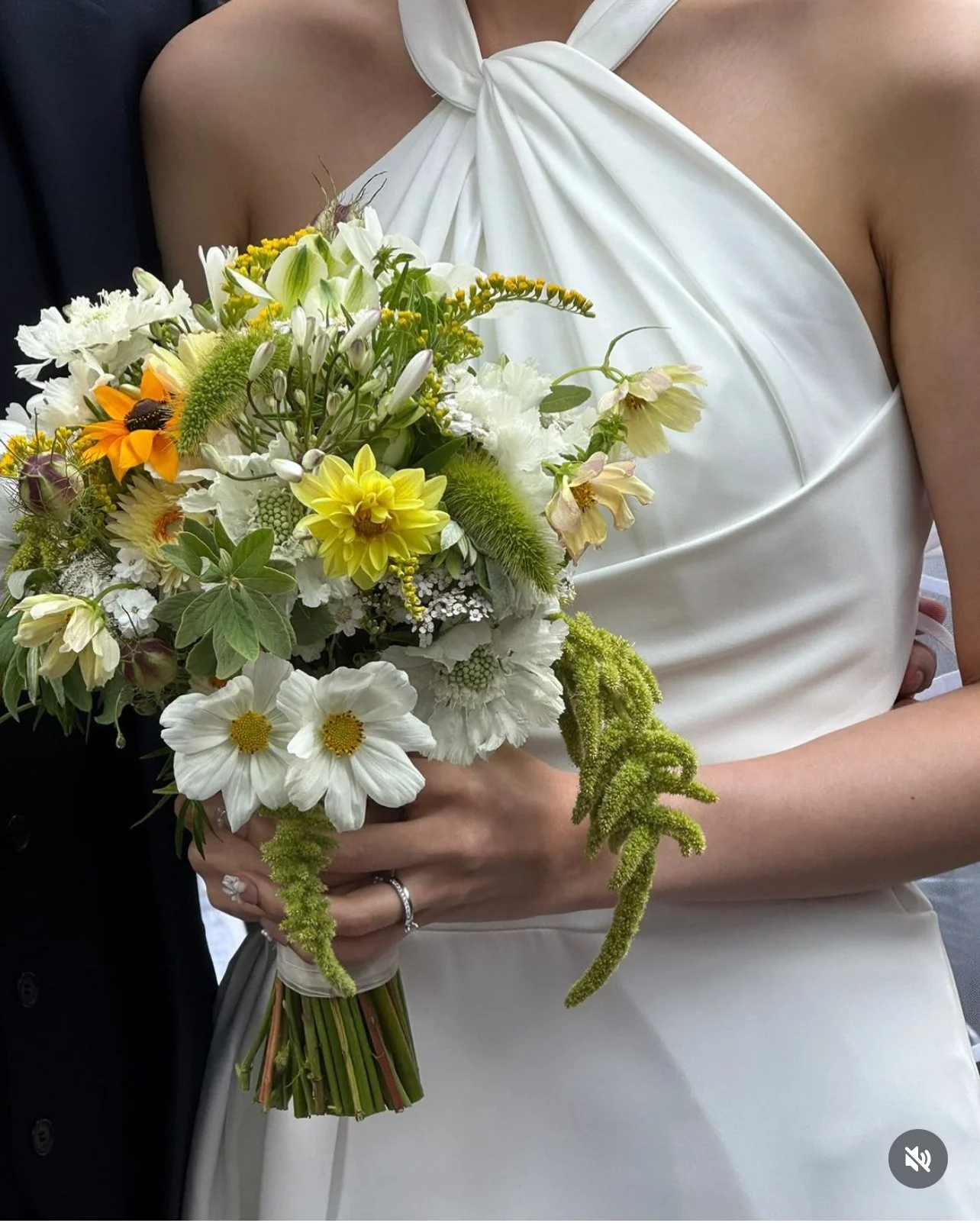 Bridal bouquet held during the ceremony
