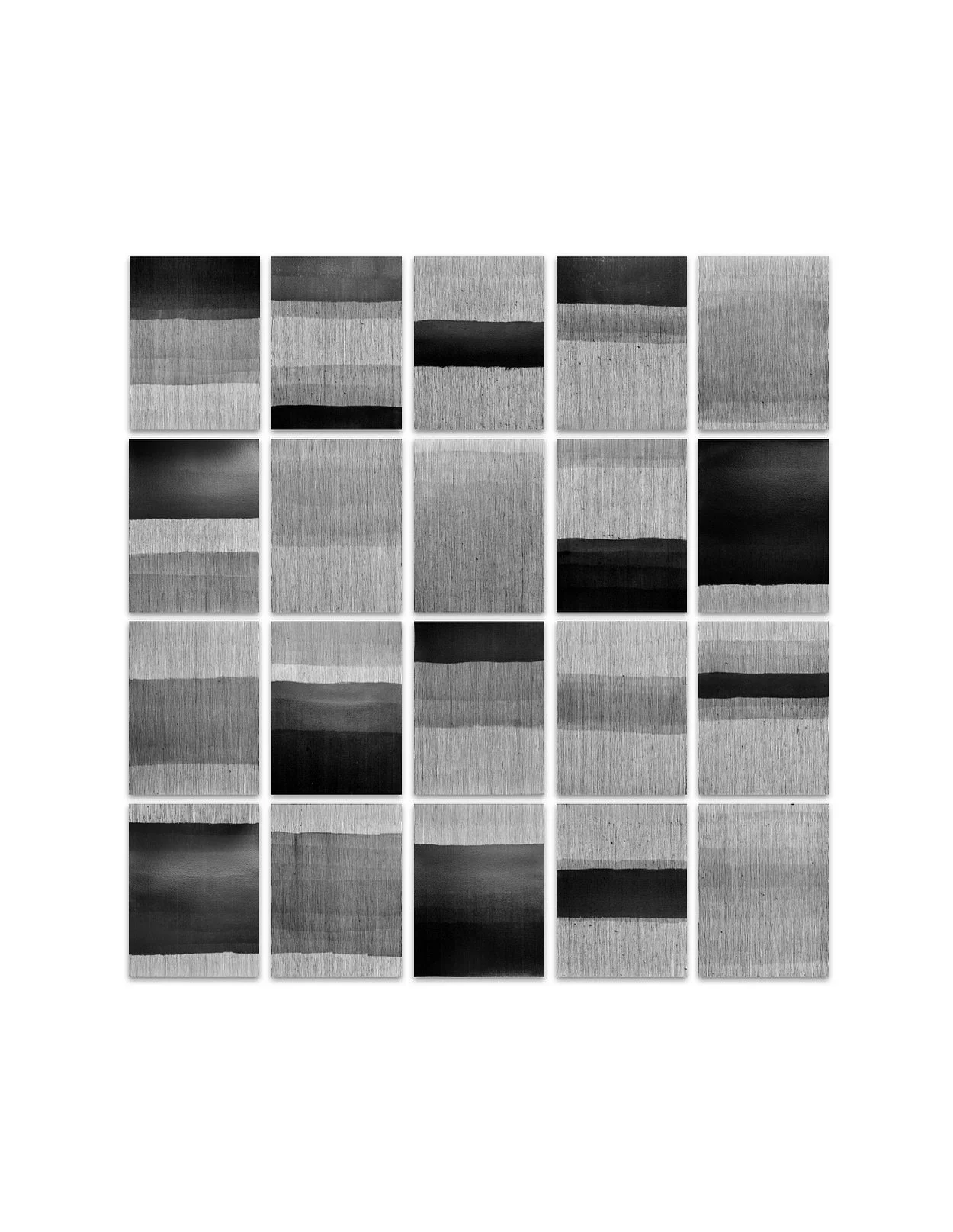 Heritage series 2024
20 artworks 26x36cm each (available individually) 

Heritage series explore how background and shade transform the presence of the line. In this series, lines appear, fade, or dissolve depending on their surrounding tonal fields.