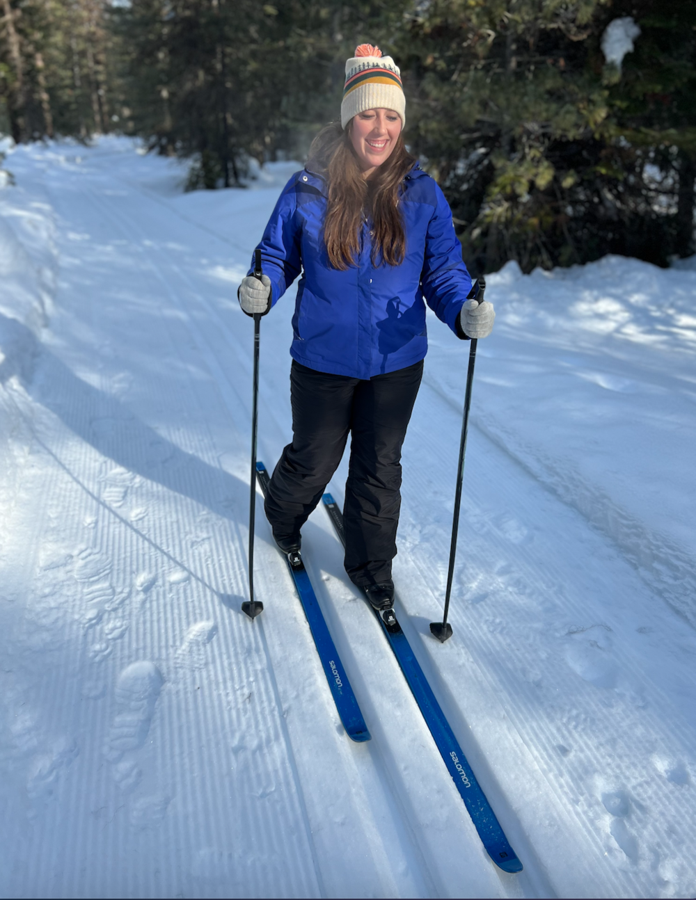 Woman Cross-Country Skiing in North Idaho