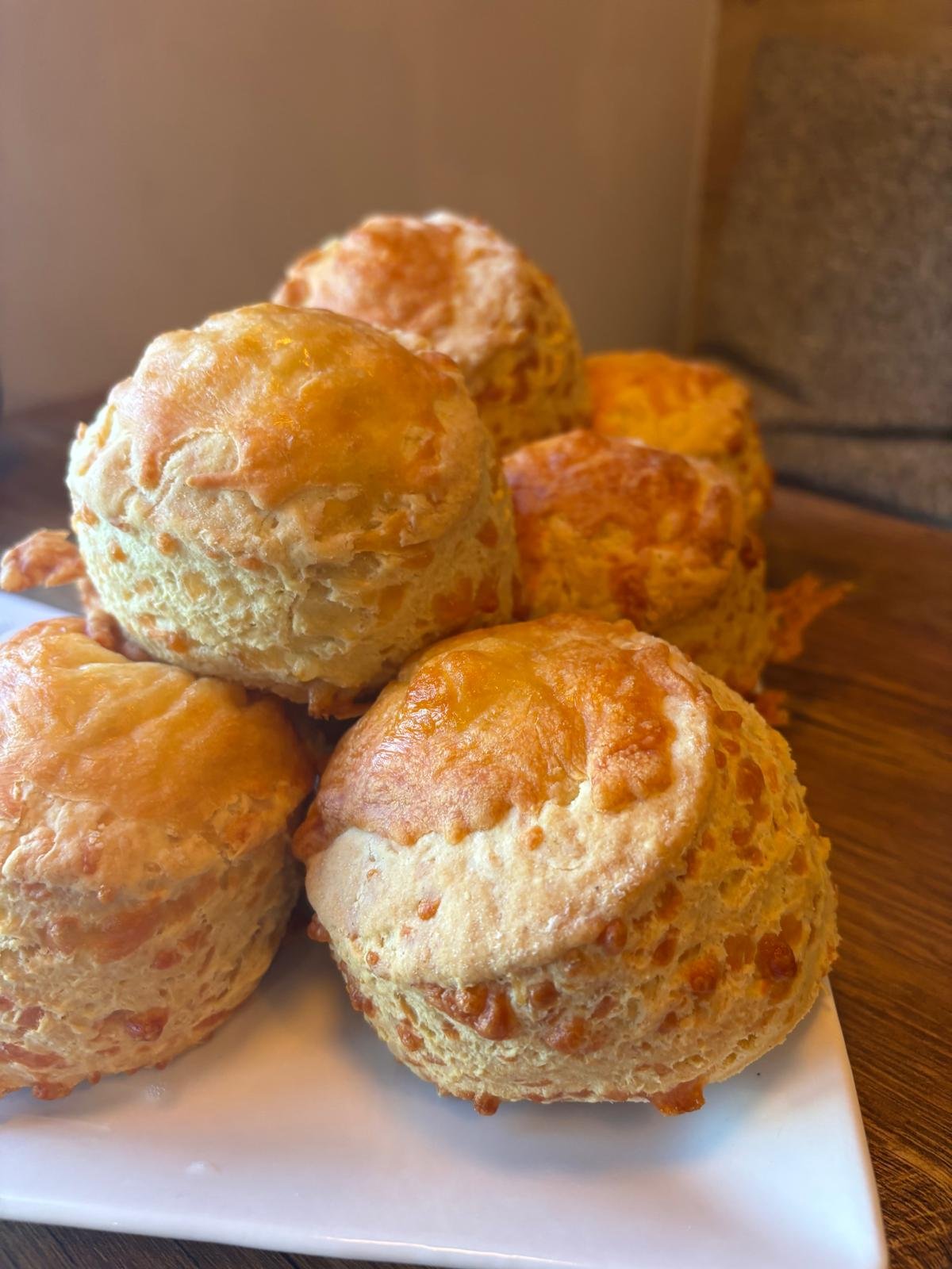 Hearty cheese scones baked in-house