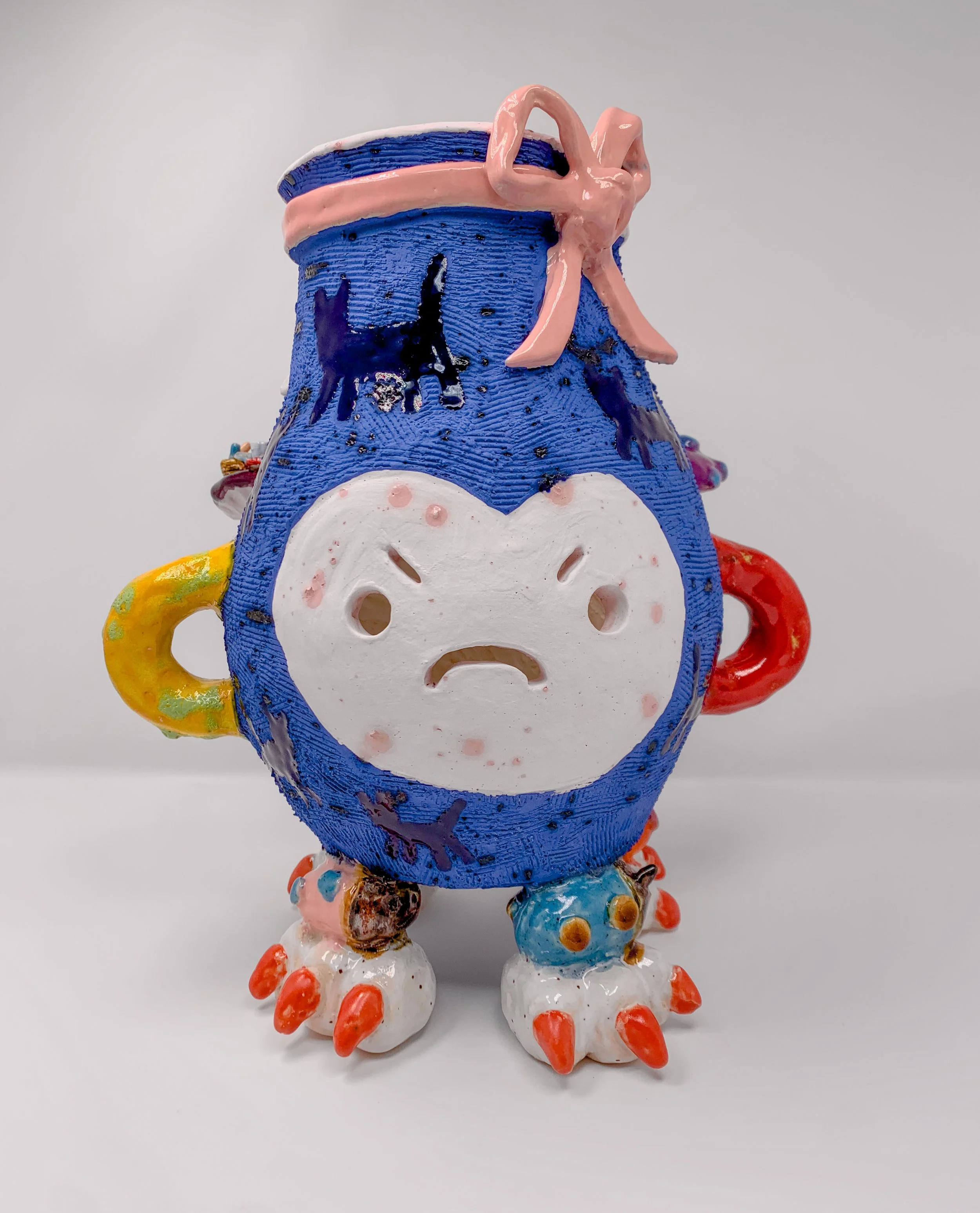 Grumpy Picnic
2025
32cm x 26cm x 22cm (12.5“ x 10“ x 8.5 inches)
Ceramic, Underglaze, Glaze