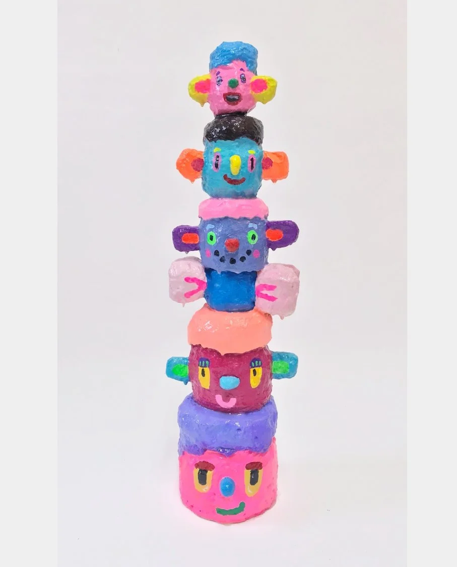 Fruit Loop Syndicate, acrylic and resin on hard coated PU, 70cm h x 20cm w x 18cm d (27” x 8” x 7”), 2019