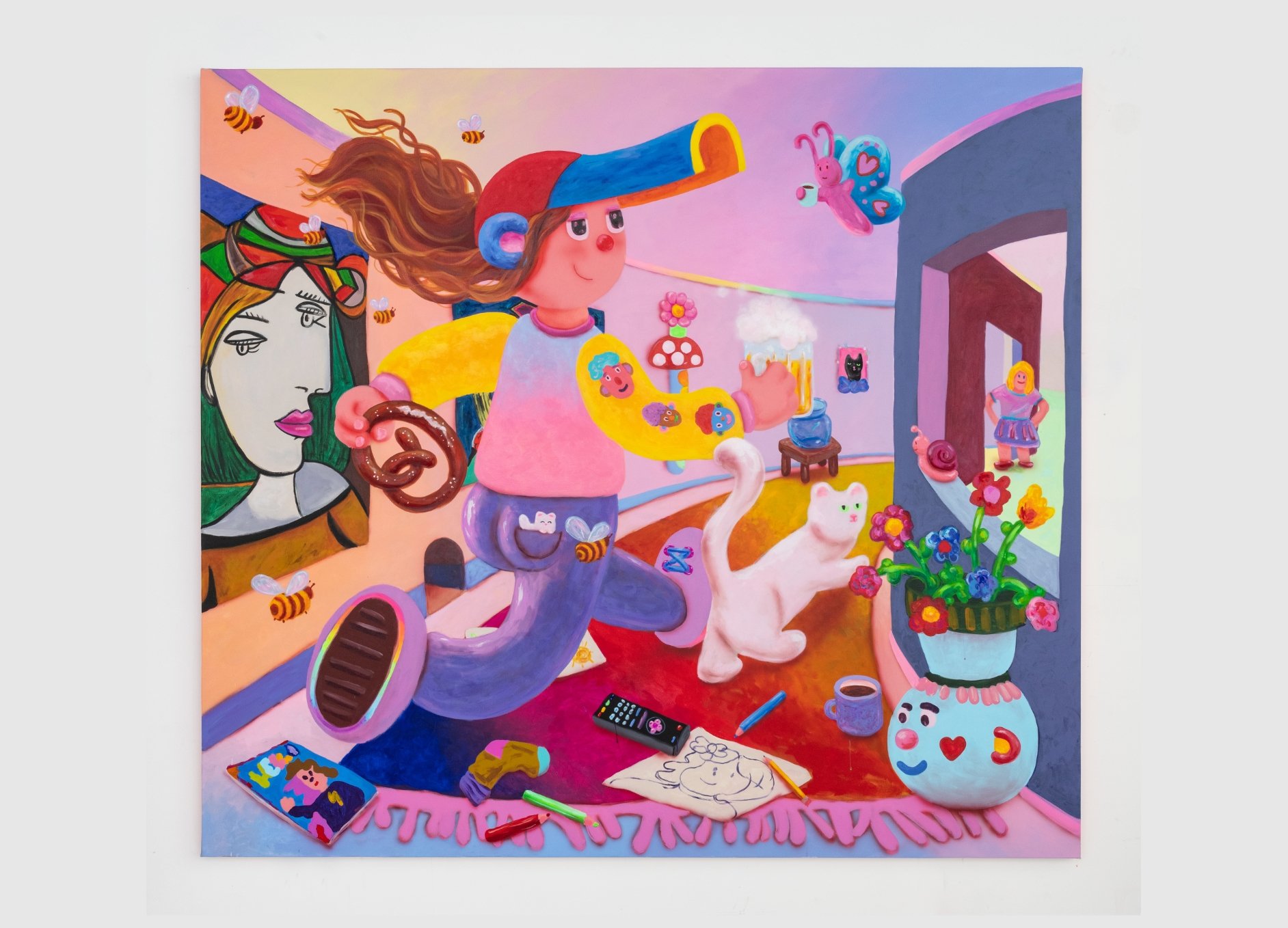 Here Flora good Time, Acrylic and oil on canvas 177.8 x 198.1 cm (70 x 78 in), 2022.jpg