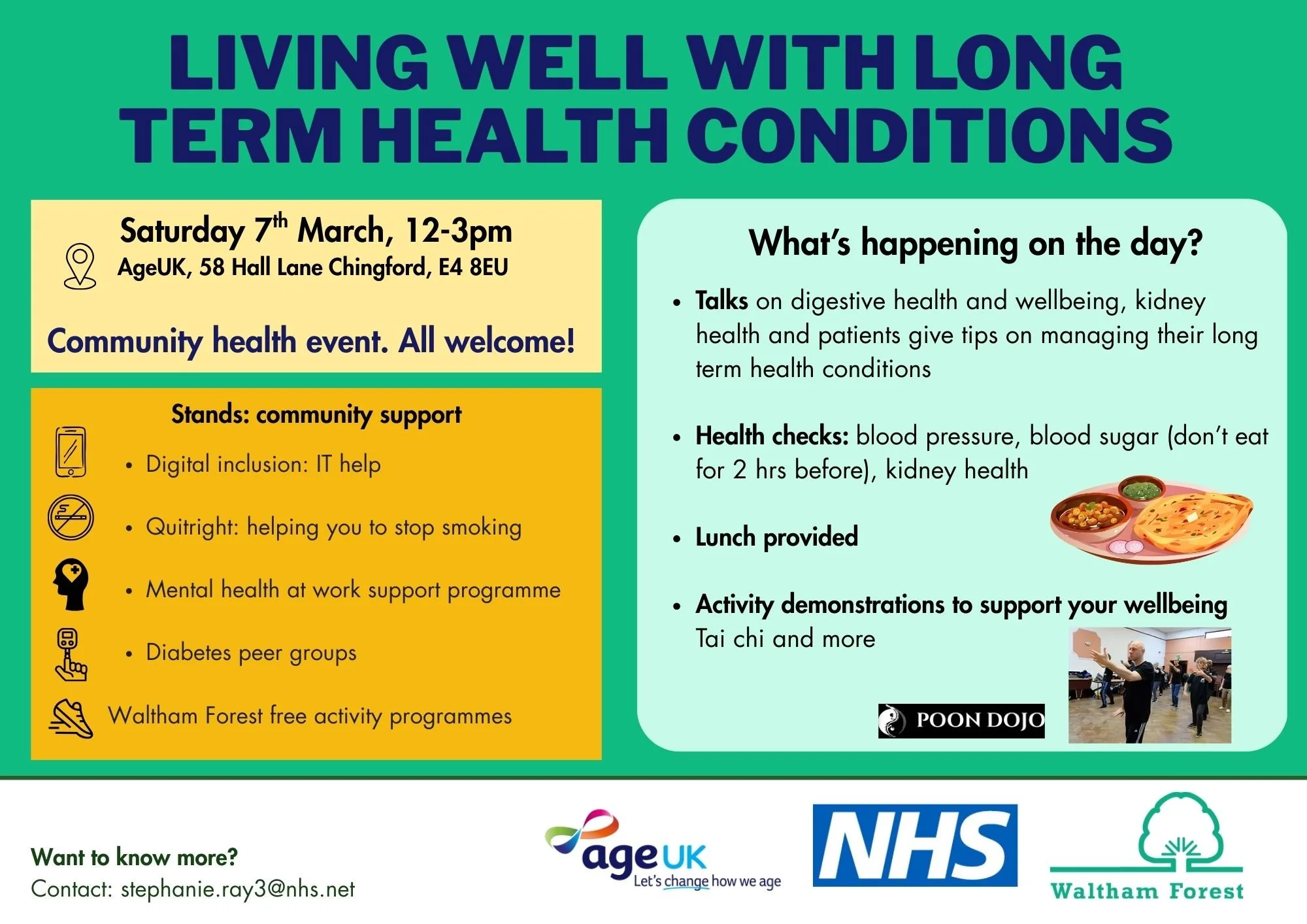 Health Event: living well with long term health conditions